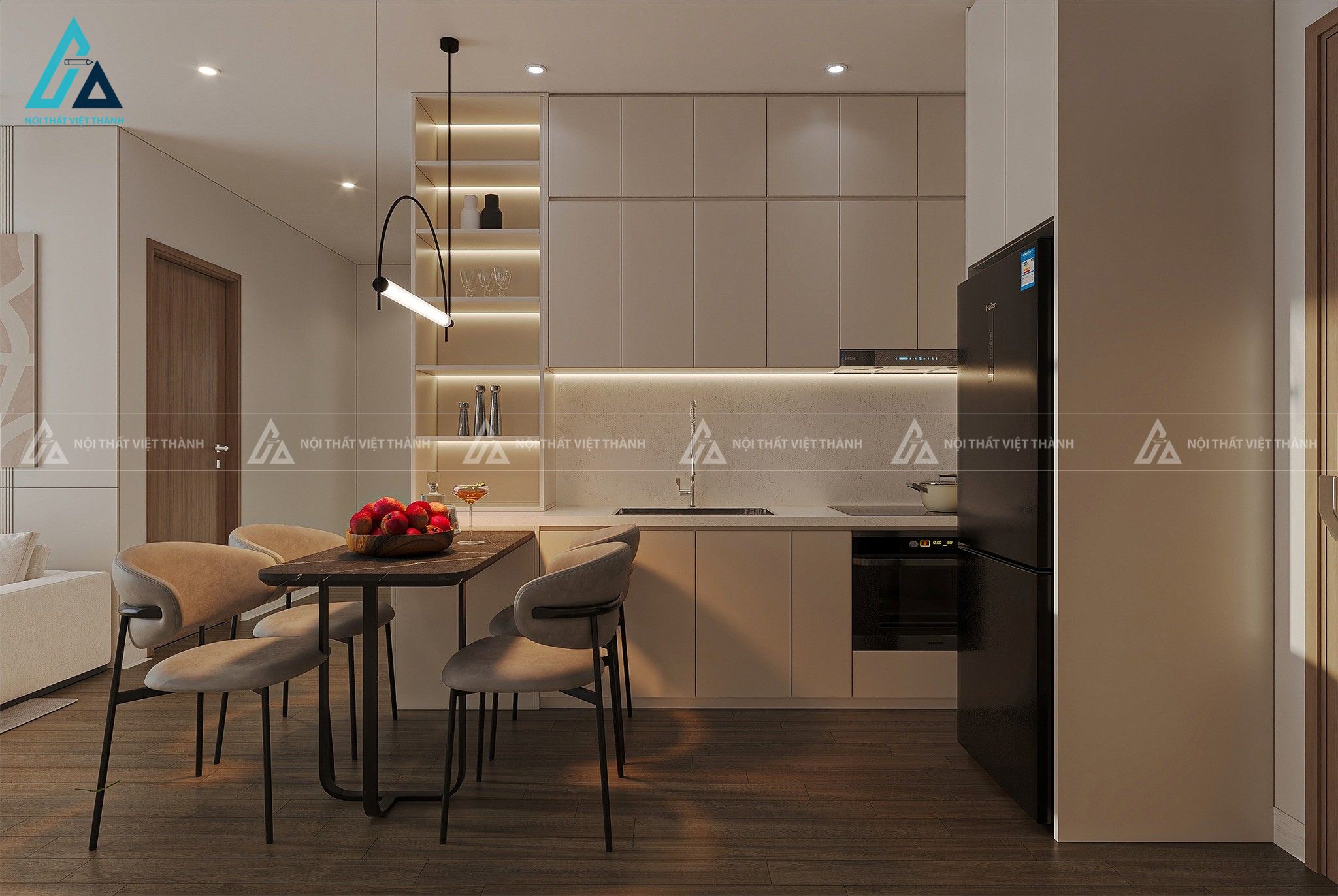 Thiết kế nội thất phòng bếp anh Khôi Long Hòa Tây Ninh
