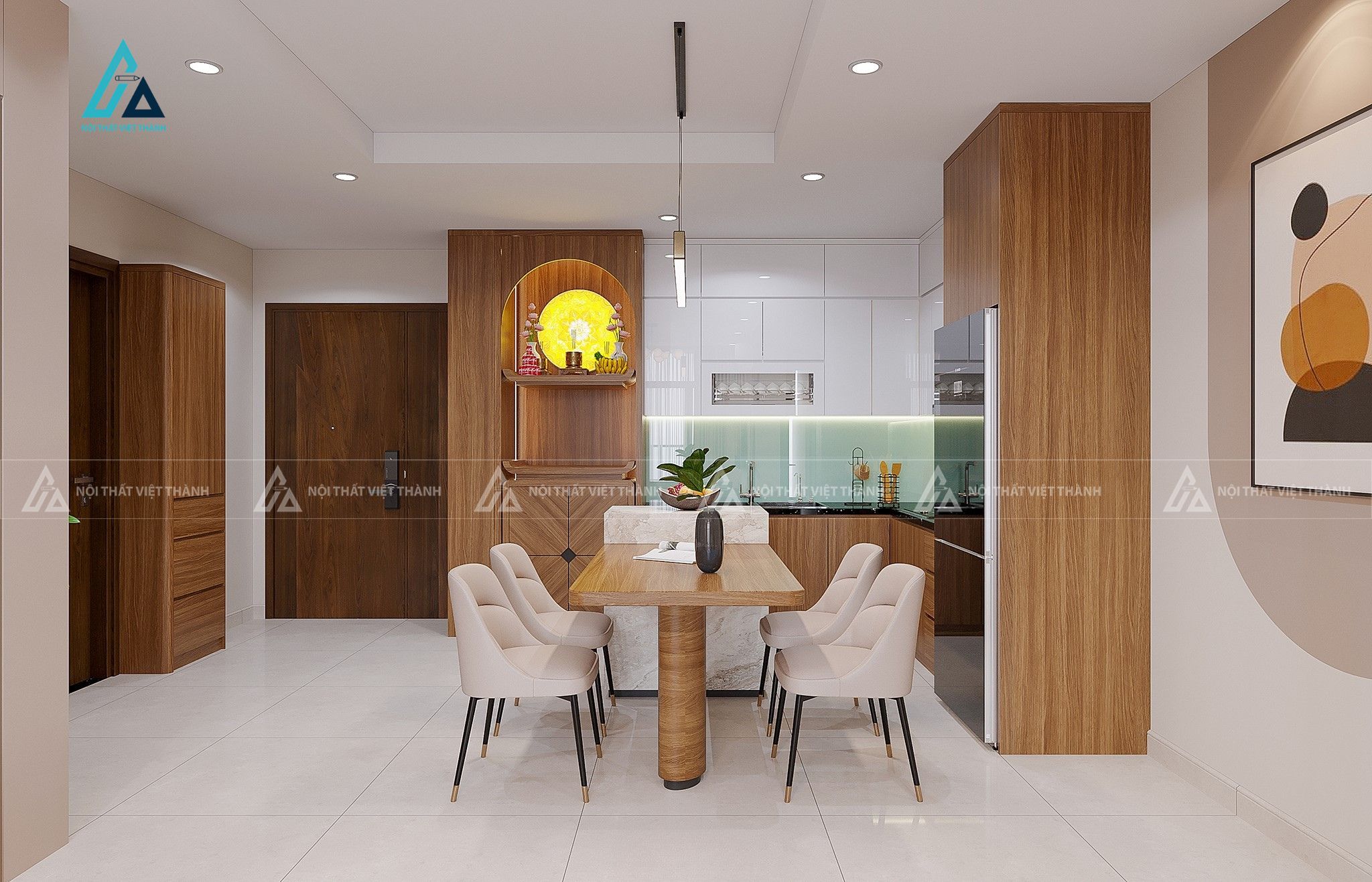 Thiết kế nội thất phòng bếp chung cư cô Kiều Đốc Bình Kiều Đồng Tháp 2