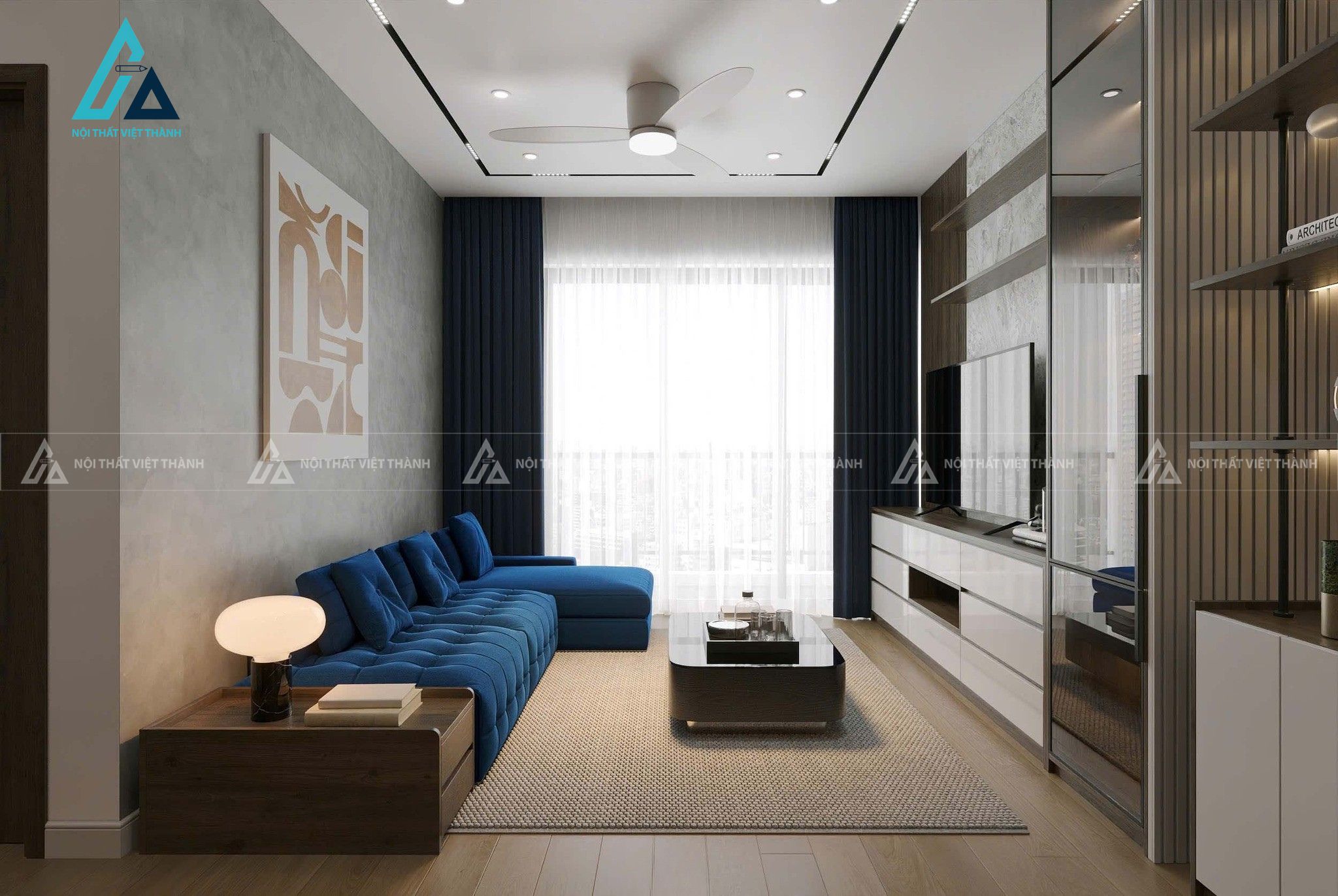 Thiết kế nội thất phòng khách anh Lâm Trị An Đồng Nai