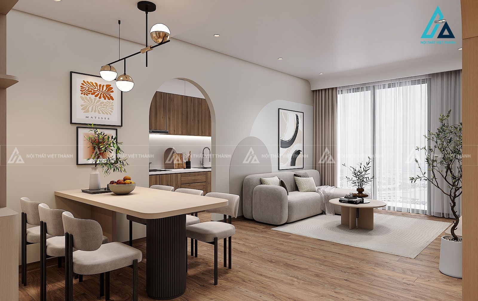 Thiết kế nội thất phòng khách căn hộ anh Phi Tân Phú Hồ Chí Minh 6