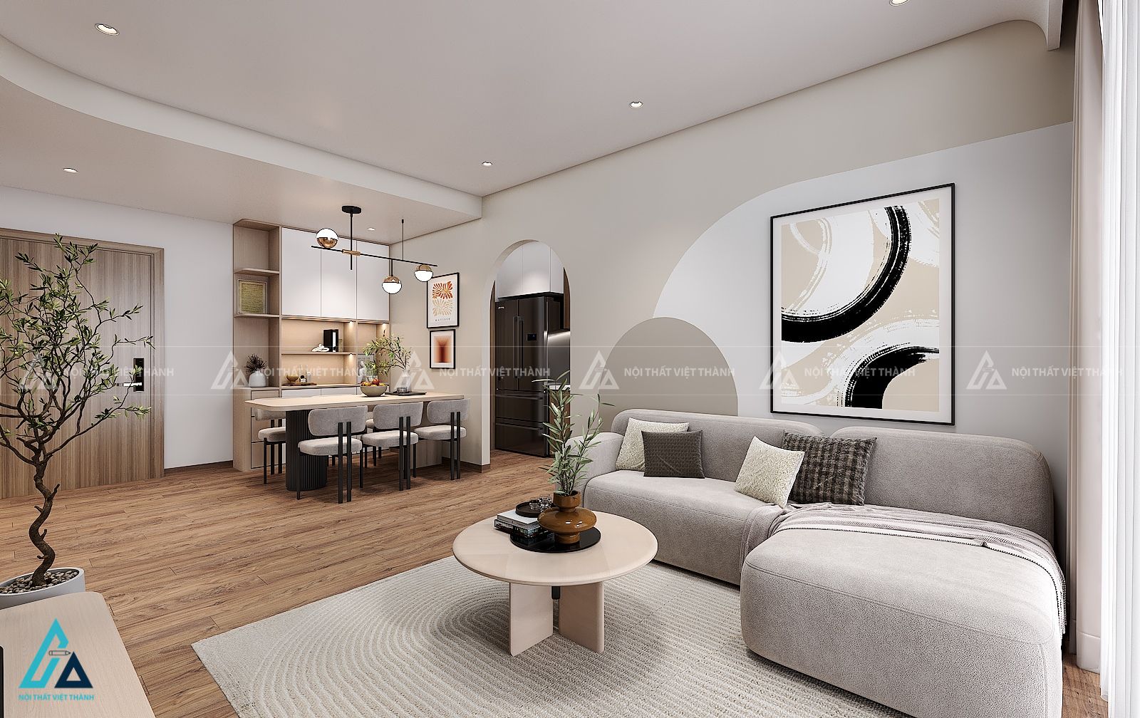 Thiết kế nội thất phòng khách căn hộ anh Phi Tân Phú Hồ Chí Minh 4