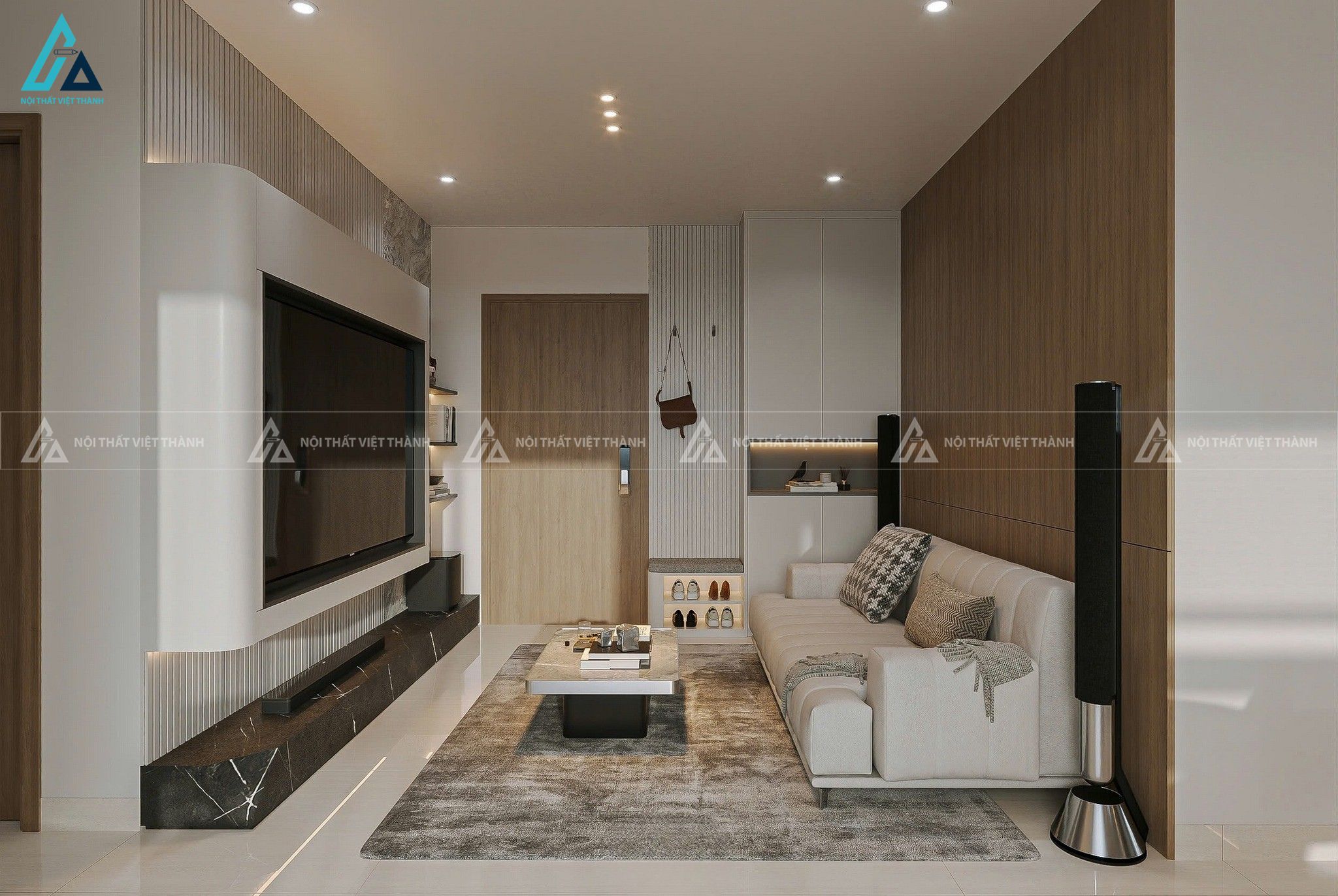 Thiết kế nội thất phòng khách căn hộ chị Hà Thủ Đức Hồ Chí Minh