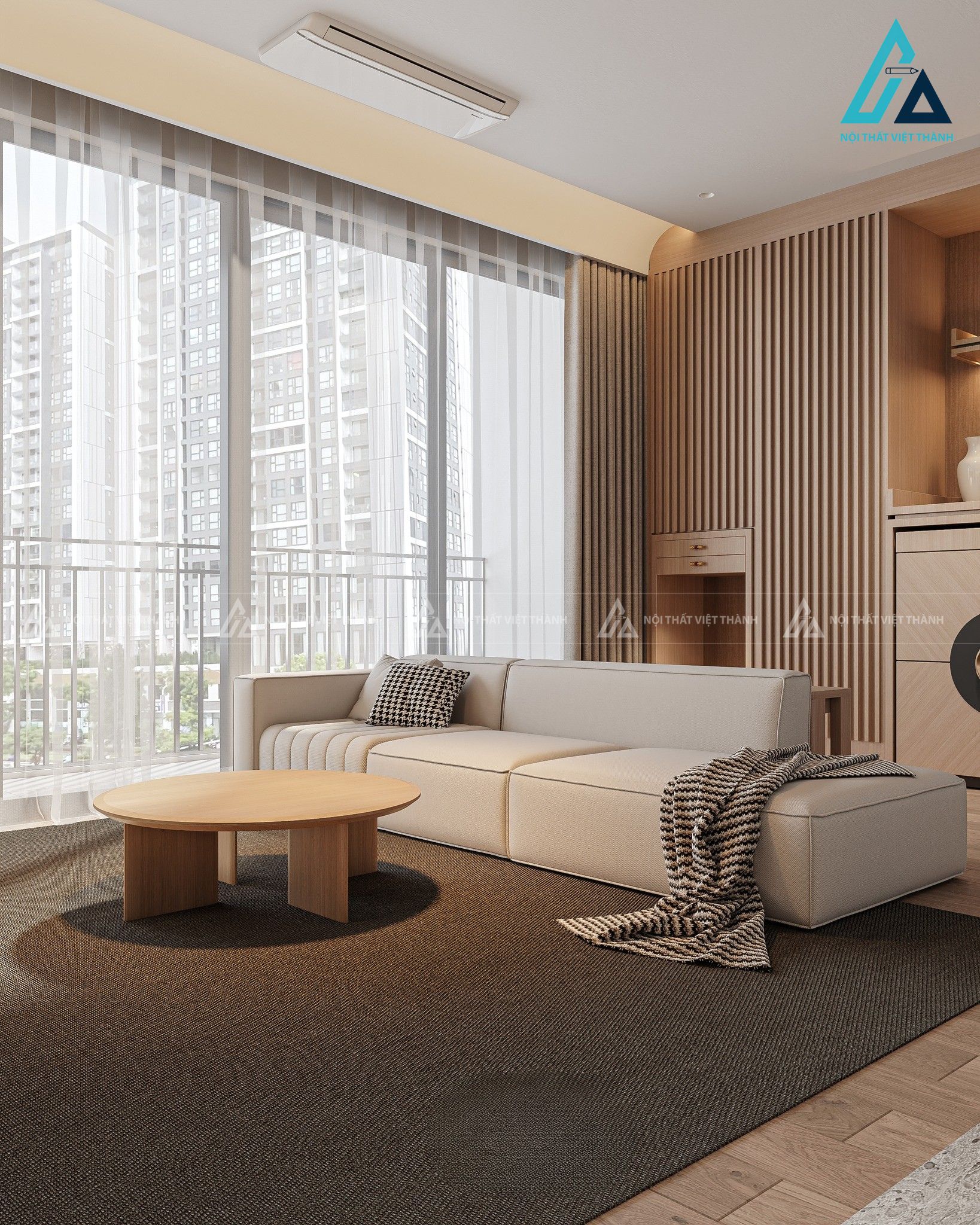 Thiết kế nội thất phòng khách căn hộ chị Na Củ Chi Hồ Chí Minh 3