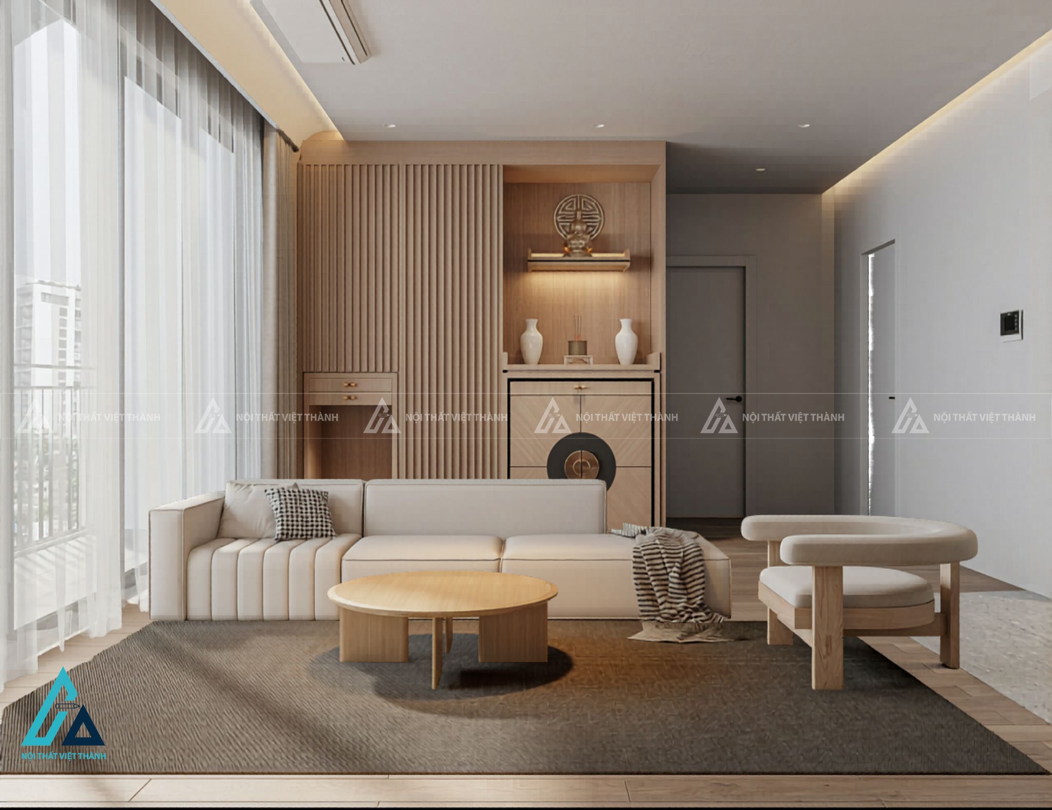 Thiết kế nội thất phòng khách căn hộ chị Na Củ Chi Hồ Chí Minh 2
