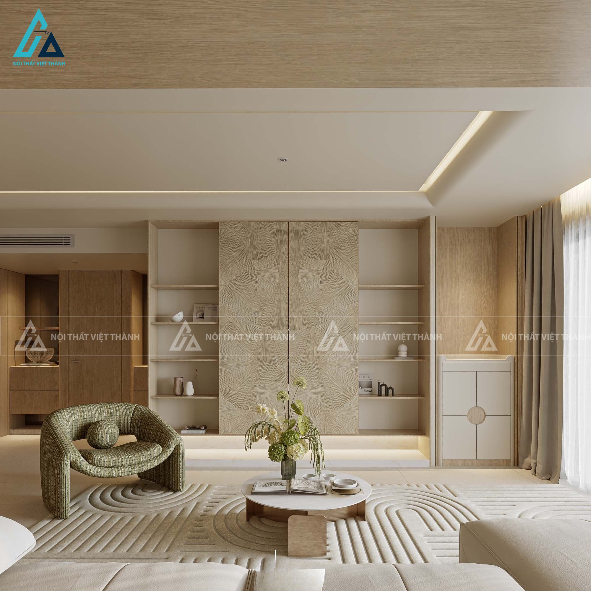 Thiết kế nội thất phòng khách cô Thảo Nguyên Bến Lức Tây Ninh 2