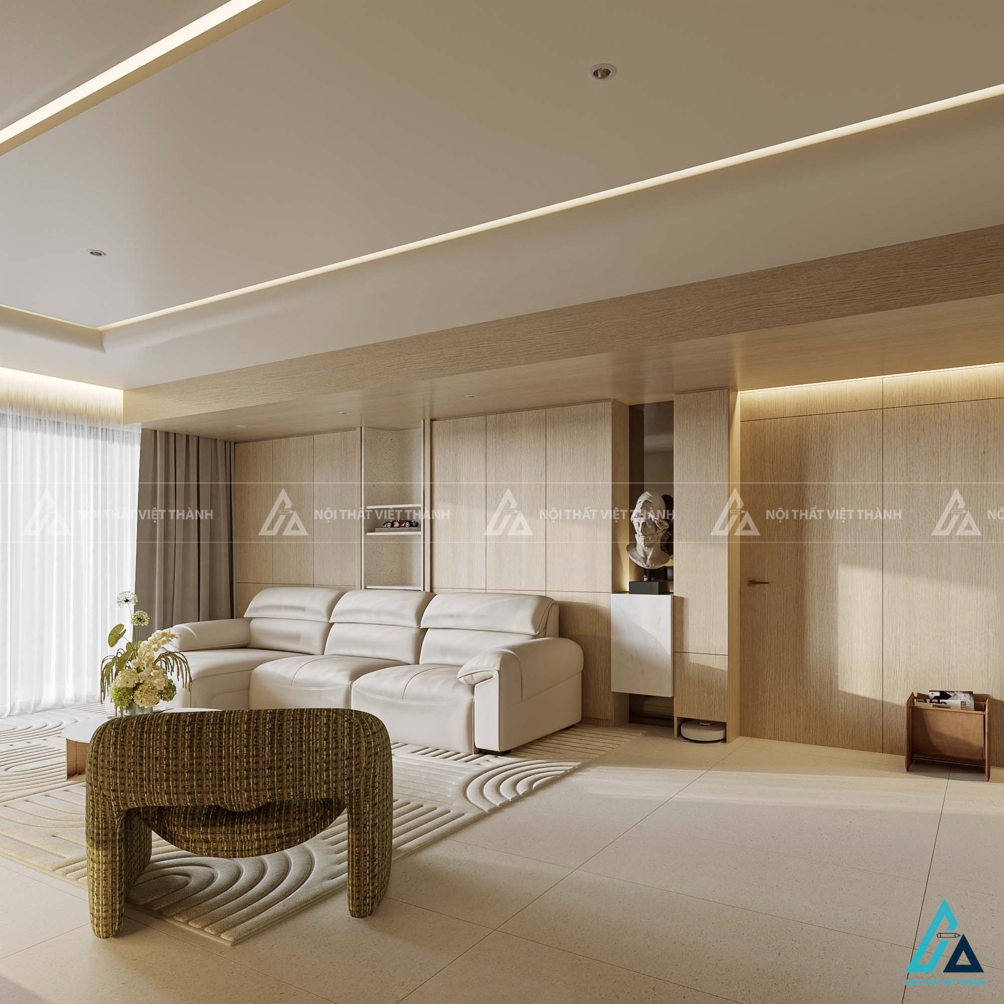 Thiết kế nội thất phòng khách cô Thảo Nguyên Bến Lức Tây Ninh 4