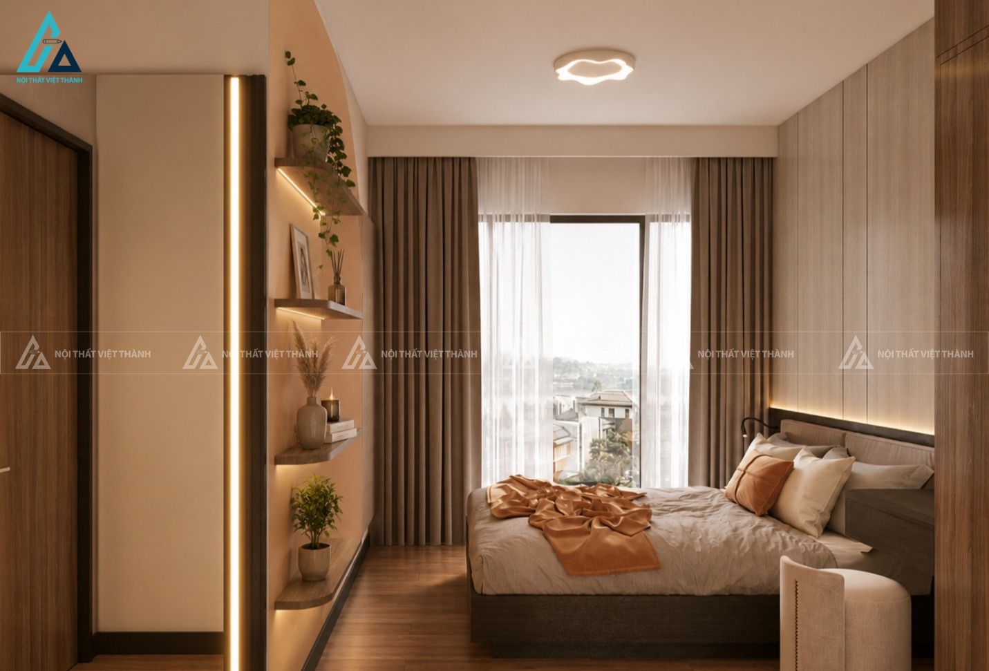 Thiết kế nội thất phòng ngủ căn hộ anh Tấn Nhị Quý Đồng Tháp 5