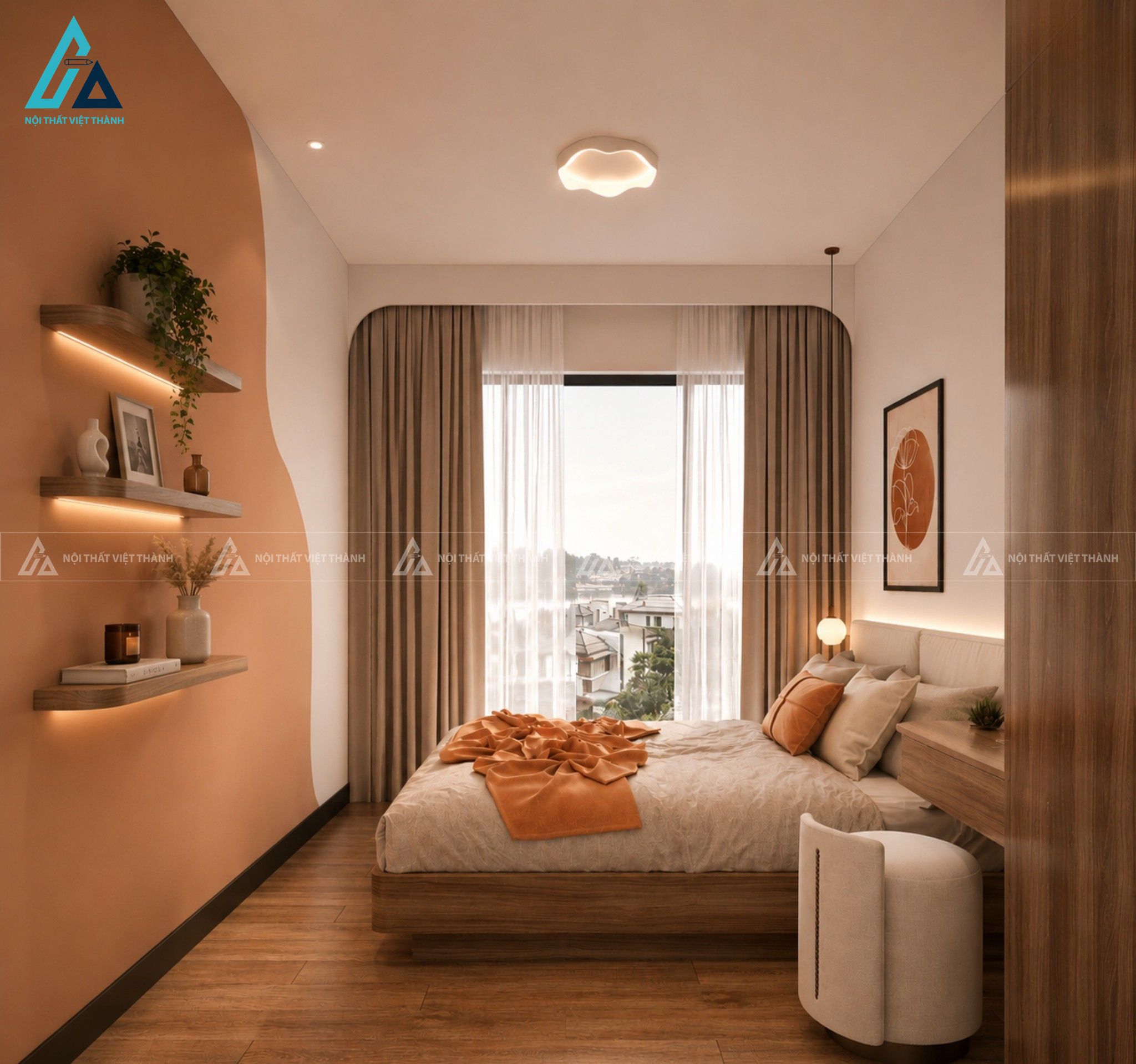 Thiết kế nội thất phòng ngủ căn hộ anh Tấn Nhị Quý Đồng Tháp 2
