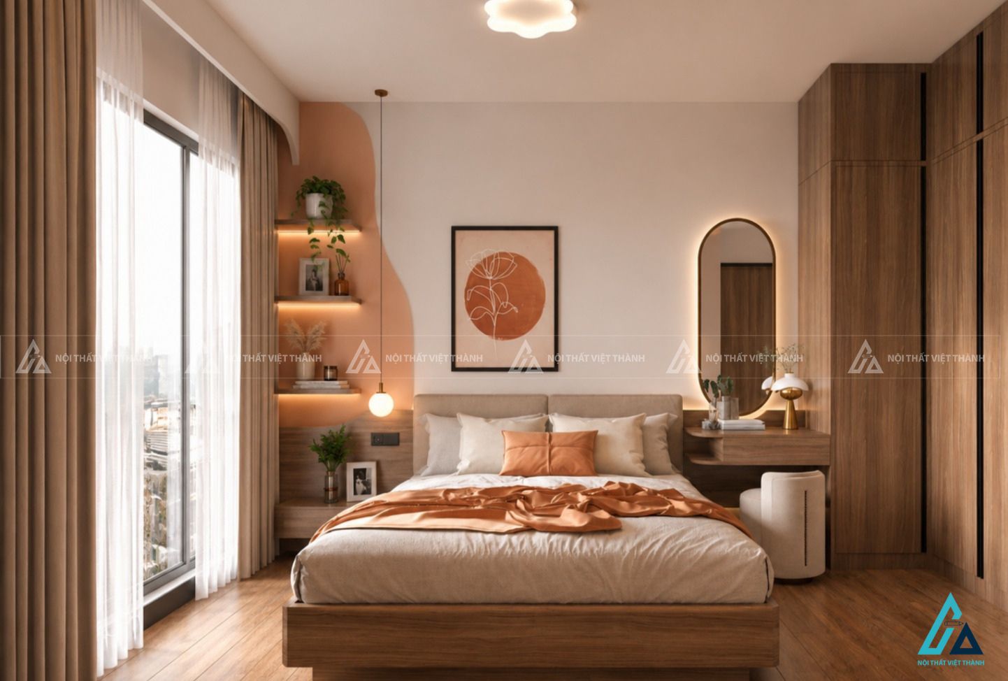 Thiết kế nội thất phòng ngủ căn hộ anh Tấn Nhị Quý Đồng Tháp