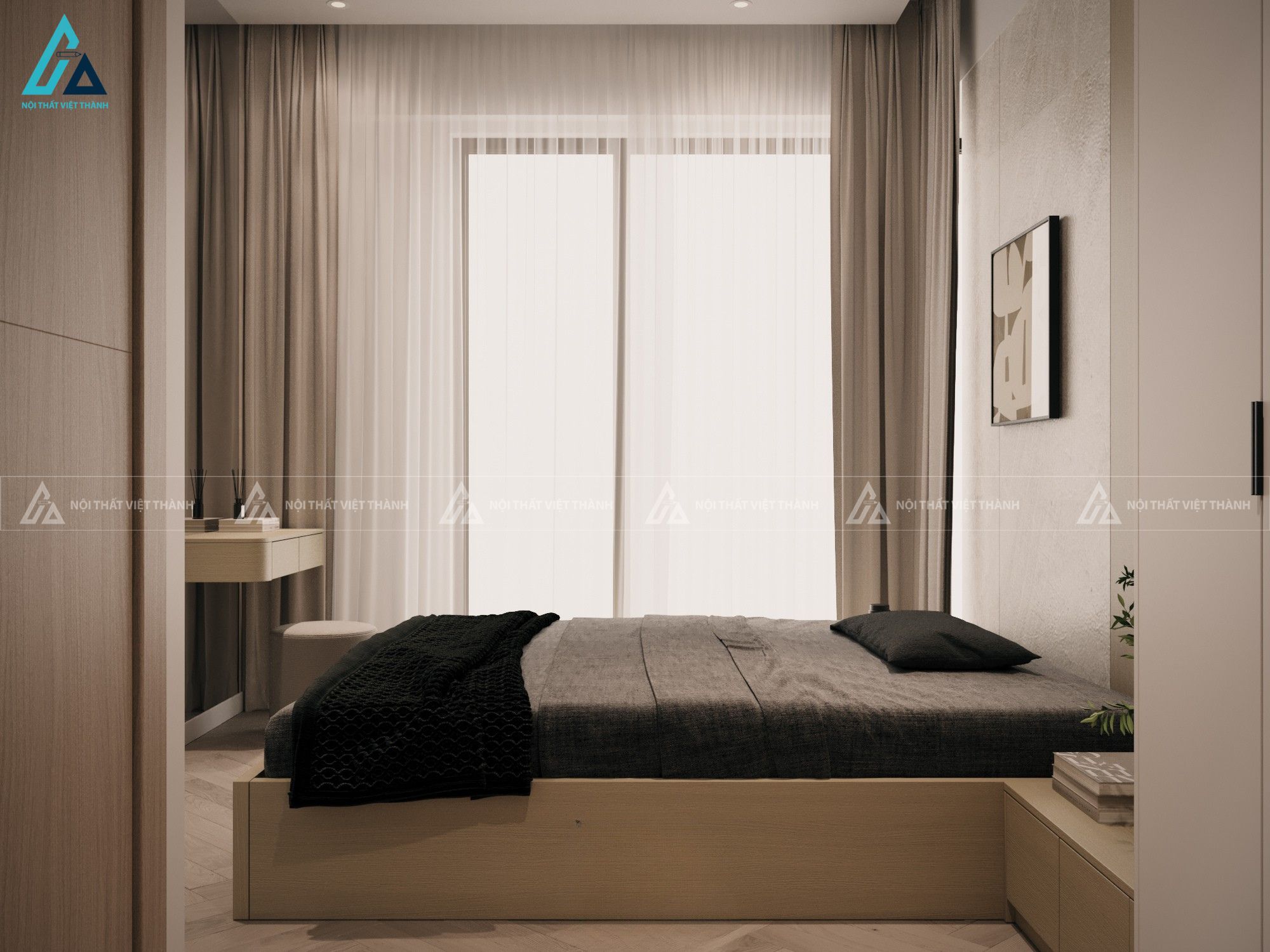 Thiết kế nội thất phòng ngủ chị Khánh Linh Thủ Thừa Tây Ninh