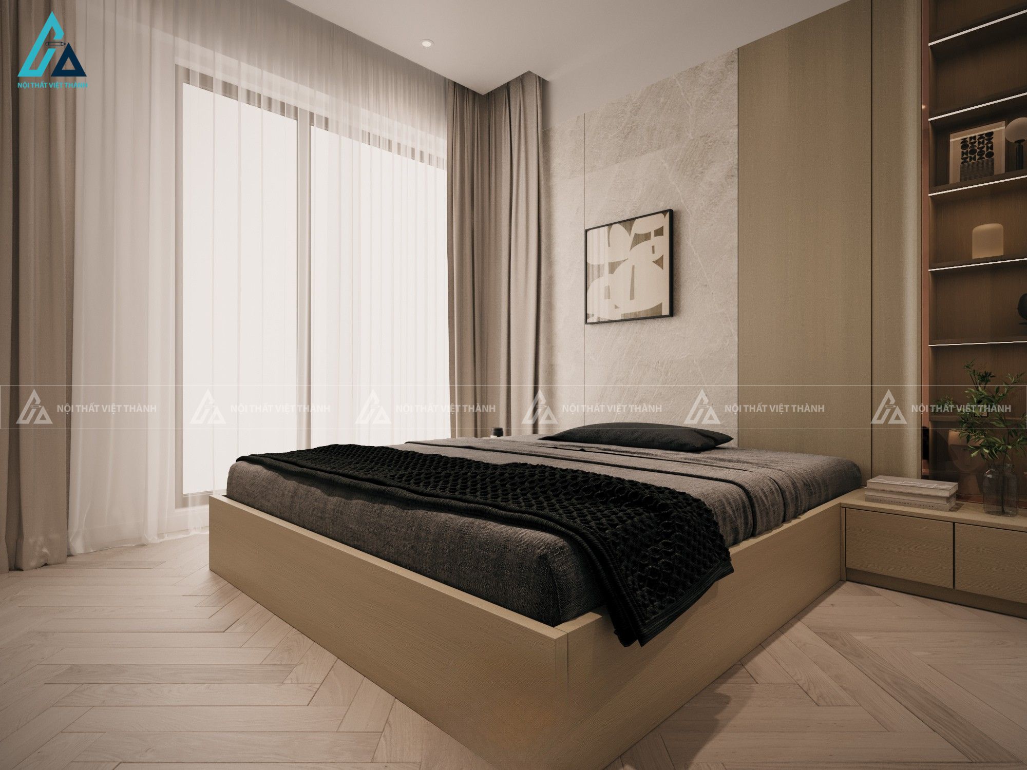 Thiết kế nội thất phòng ngủ chị Khánh Linh Thủ Thừa Tây Ninh 4