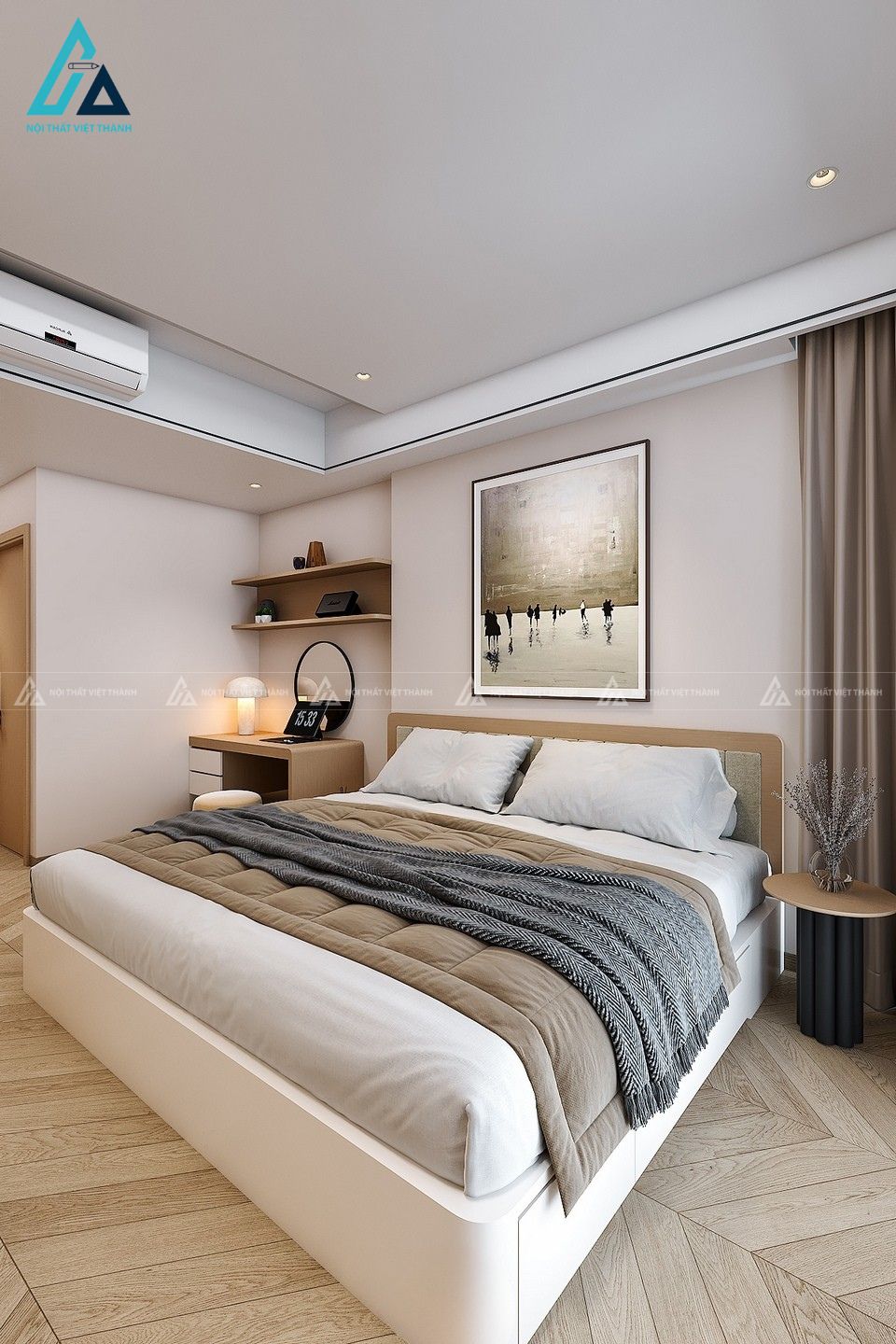 Thiết kế nội thất phòng ngủ chung cư chị Loan Mỹ Hạnh Tây Ninh 4
