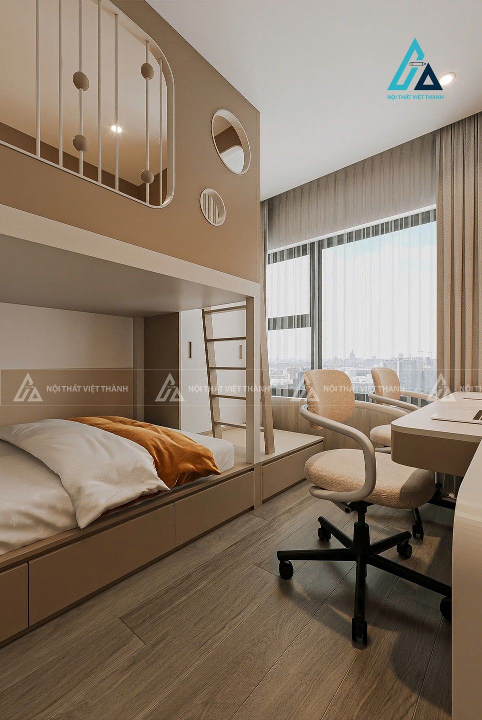 Thiết kế nội thất phòng trẻ em chị Hằng Tân Khánh Hồ Chí Minh