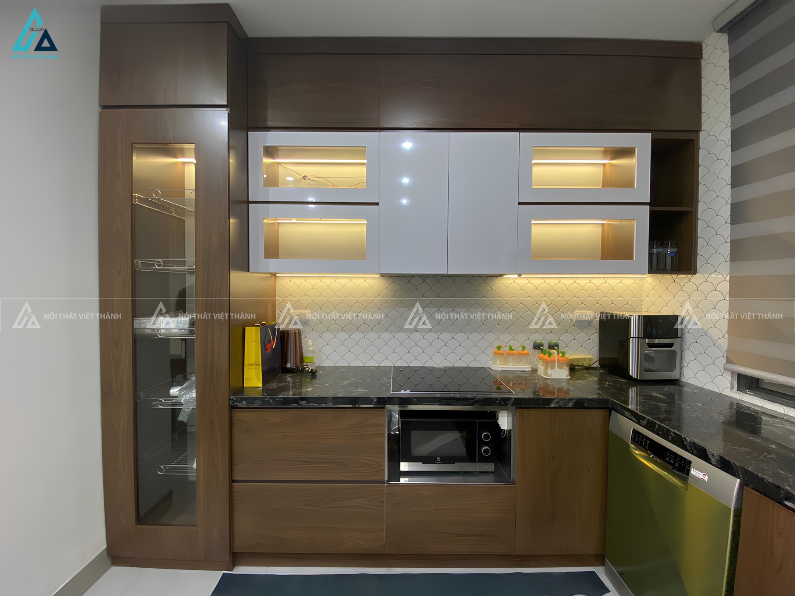 Mẫu tủ bếp gỗ công nghiệp tối ưu không gian tiện nghi hiện đại 2