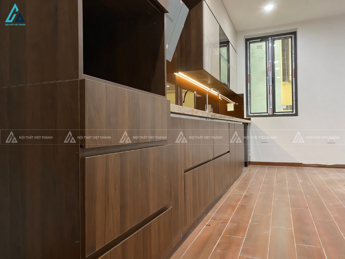 Mẫu tủ bếp gỗ công nghiệp chữ I phối màu sang trọng đẳng cấp 6