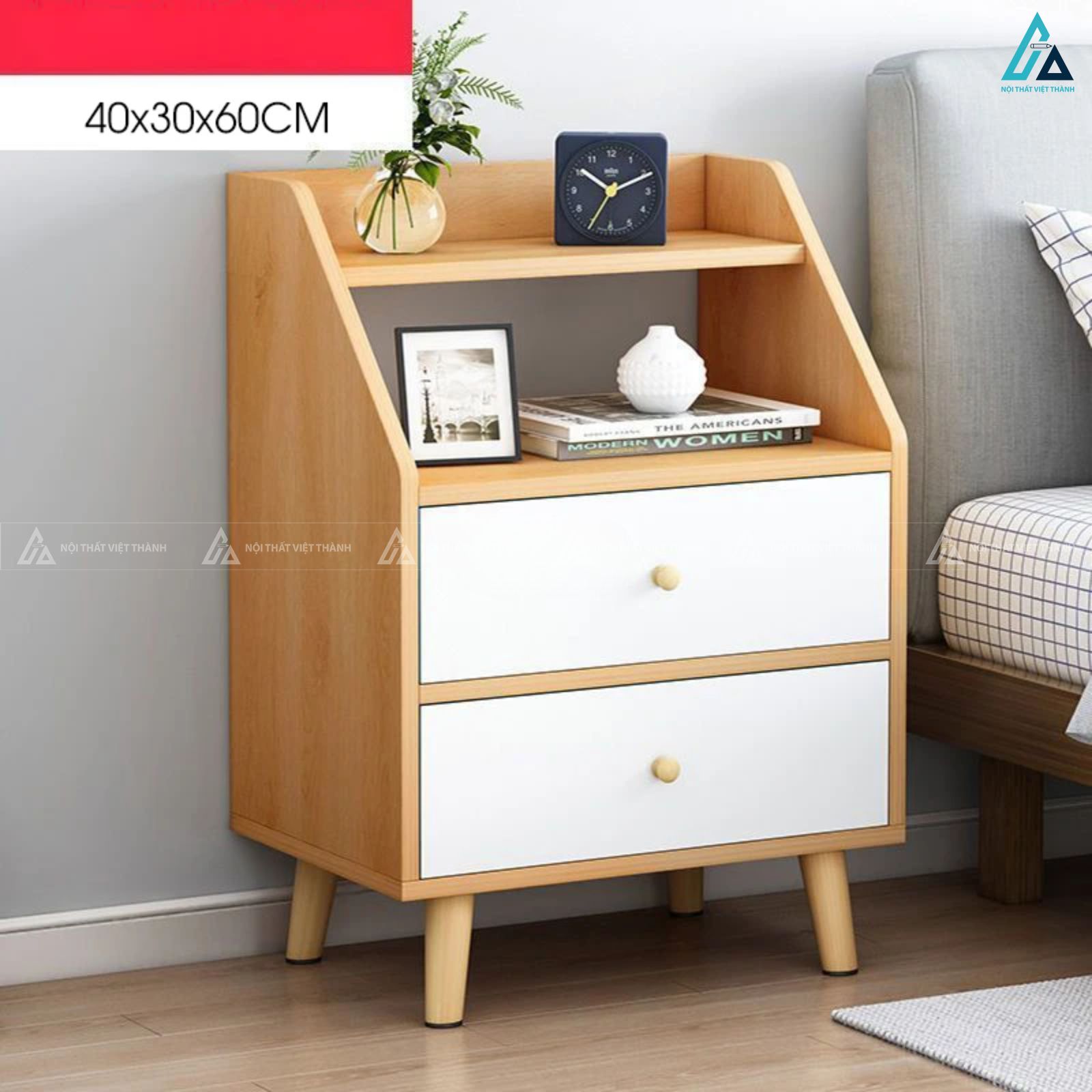 Tủ đầu giường hiện đại phối màu tinh tế thiết kế tiện nghi 1