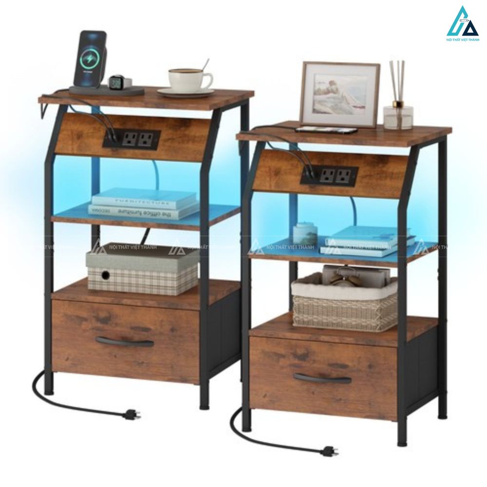 Kệ đầu giường thông minh tích hợp ổ cắm sạc đa năng tiện lợi 1