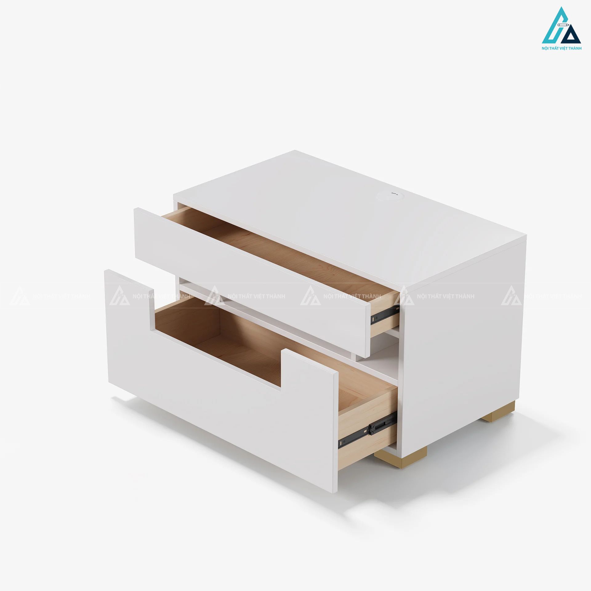 Tủ đầu giường tích hợp ngăn kéo và kệ đèn LED thông minh 1