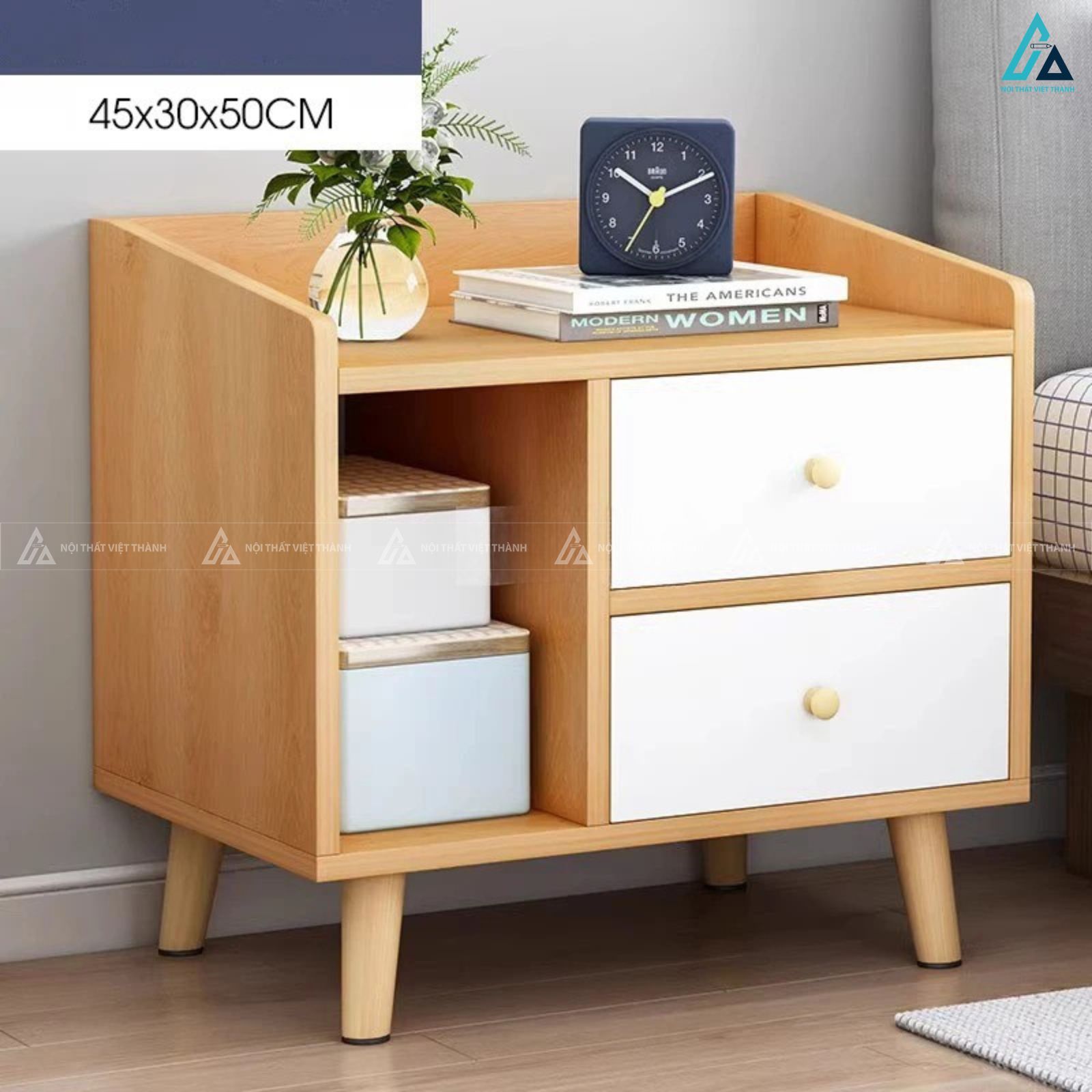 Tủ đầu giường hiện đại phối màu tinh tế thiết kế tiện nghi 2