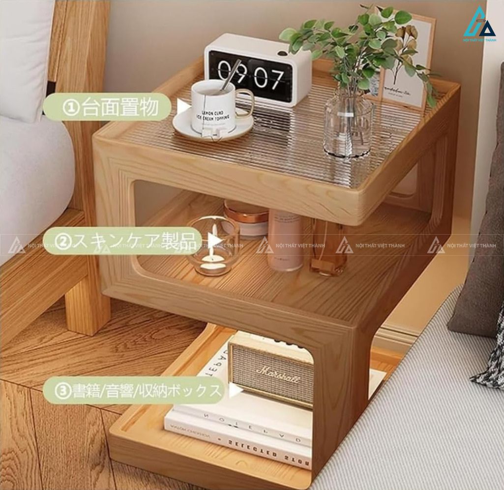 Tủ đầu giường 3 tầng đa năng thiết kế độc đáo sang trọng 2