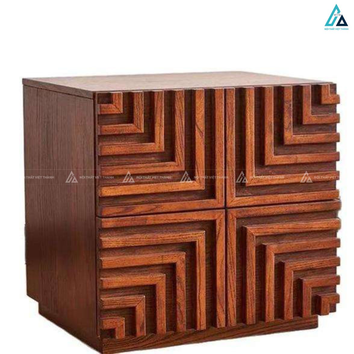 Tủ đầu giường gỗ thiết kế họa tiết khối nổi hiện đại độc đáo 2