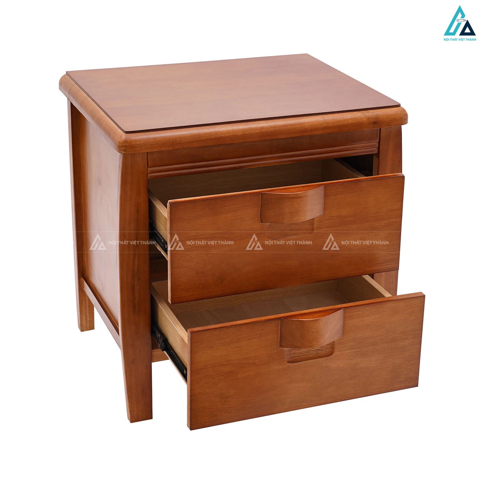 Tủ đầu giường gỗ nguyên khối 2 ngăn kéo thiết kế tối giản 5