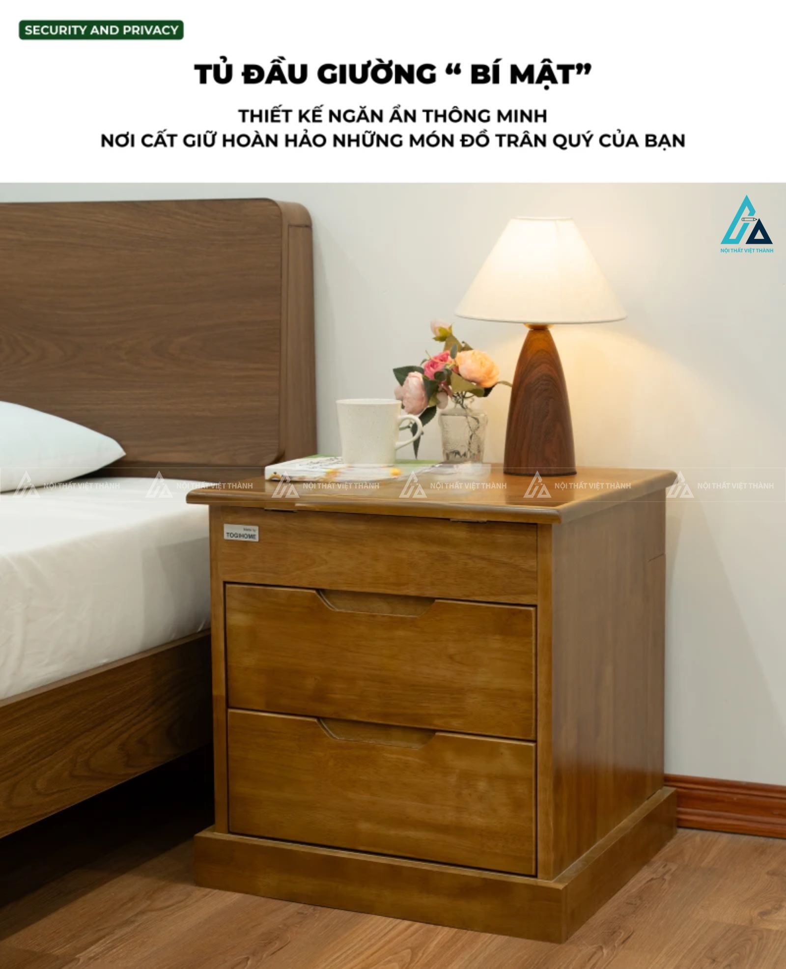 Tủ đầu giường đa năng thiết kế thông minh nhiều ngăn kéo lưu trữ 2