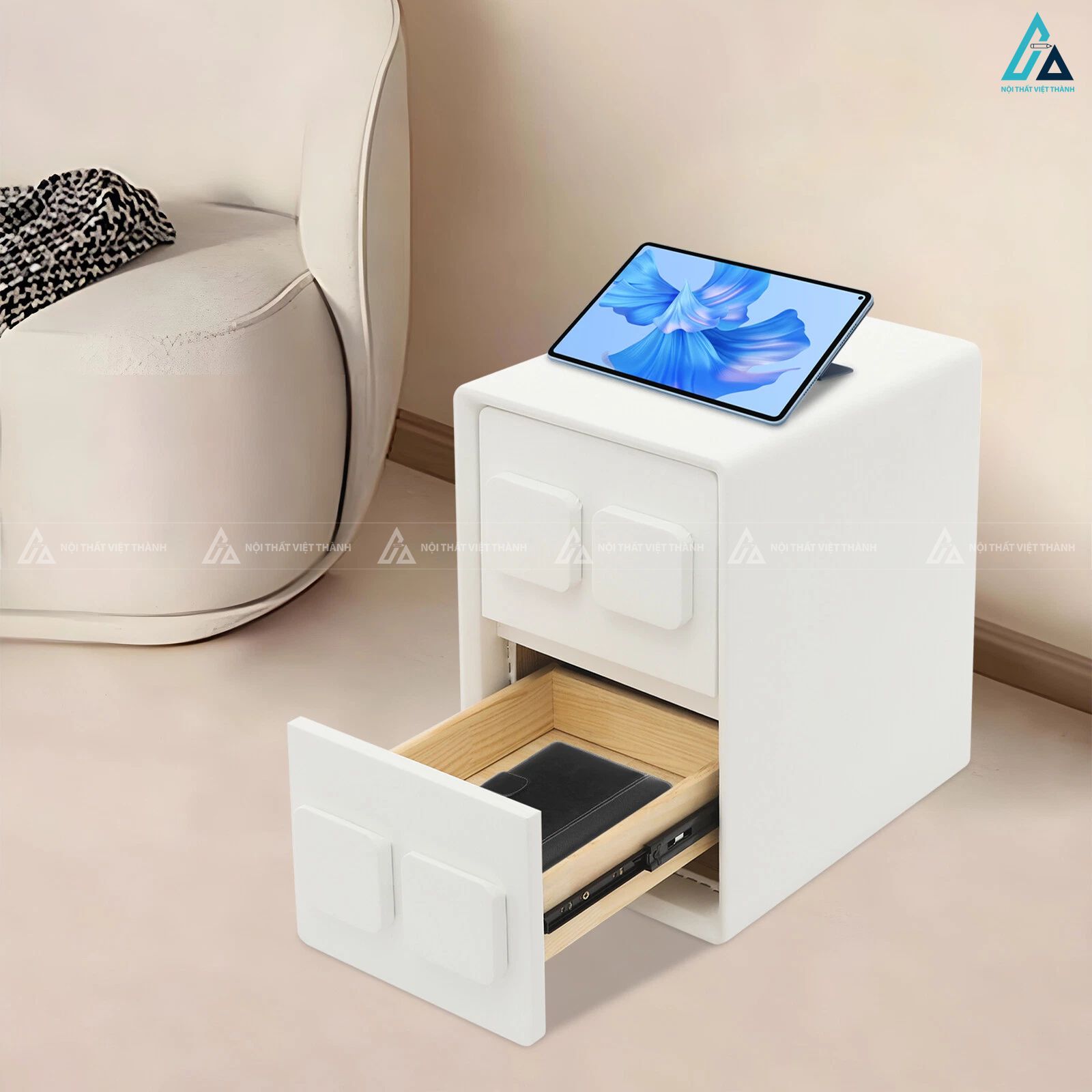 Tủ tab đầu giường 2 ngăn kéo phong cách tối giản tinh tế 2