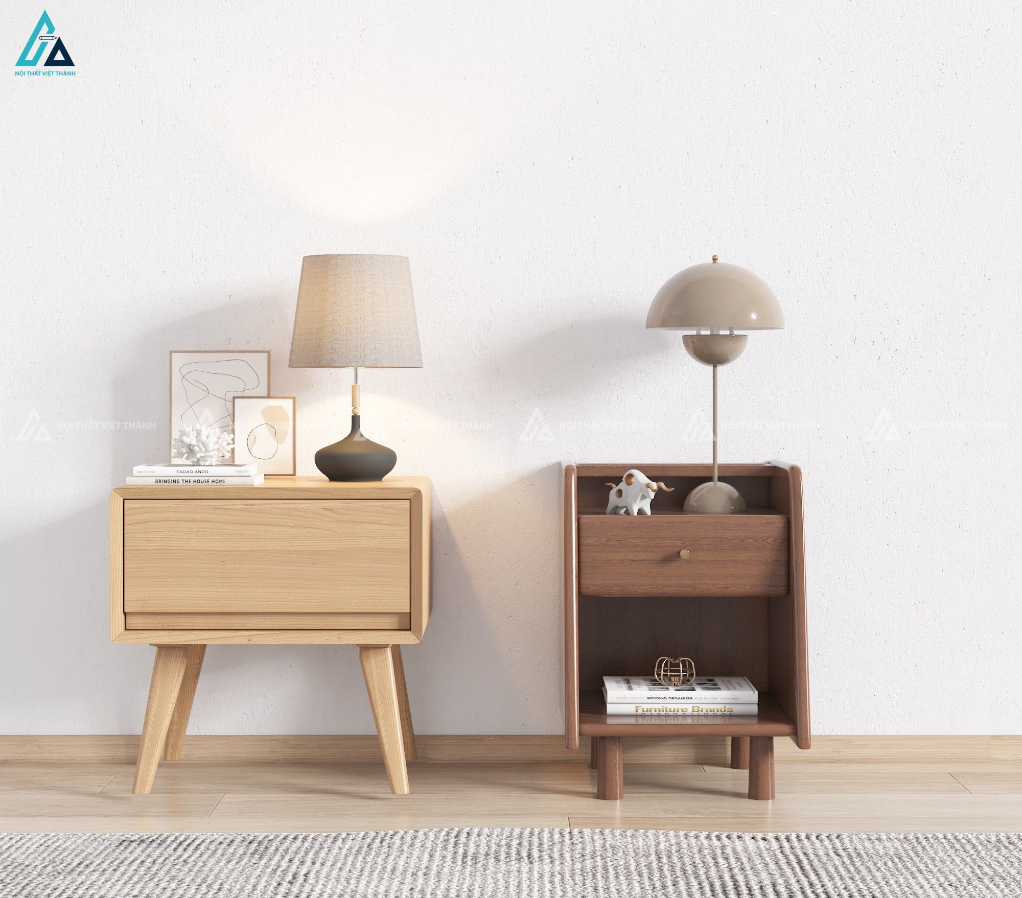 Mẫu tủ đầu giường gỗ hiện đại