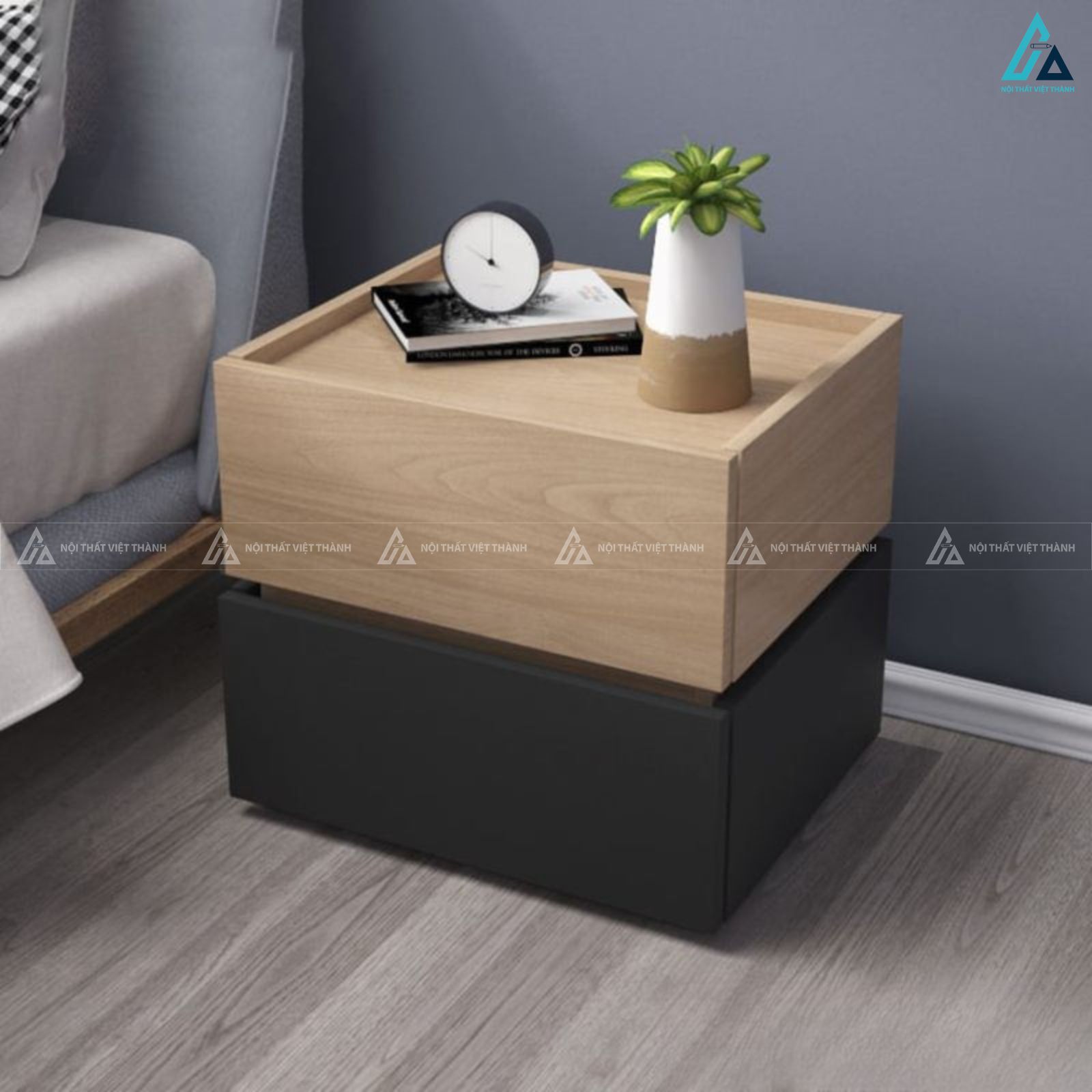 Tủ đầu giường 2 khối cách điệu thiết kế hiện đại sang trọng 5