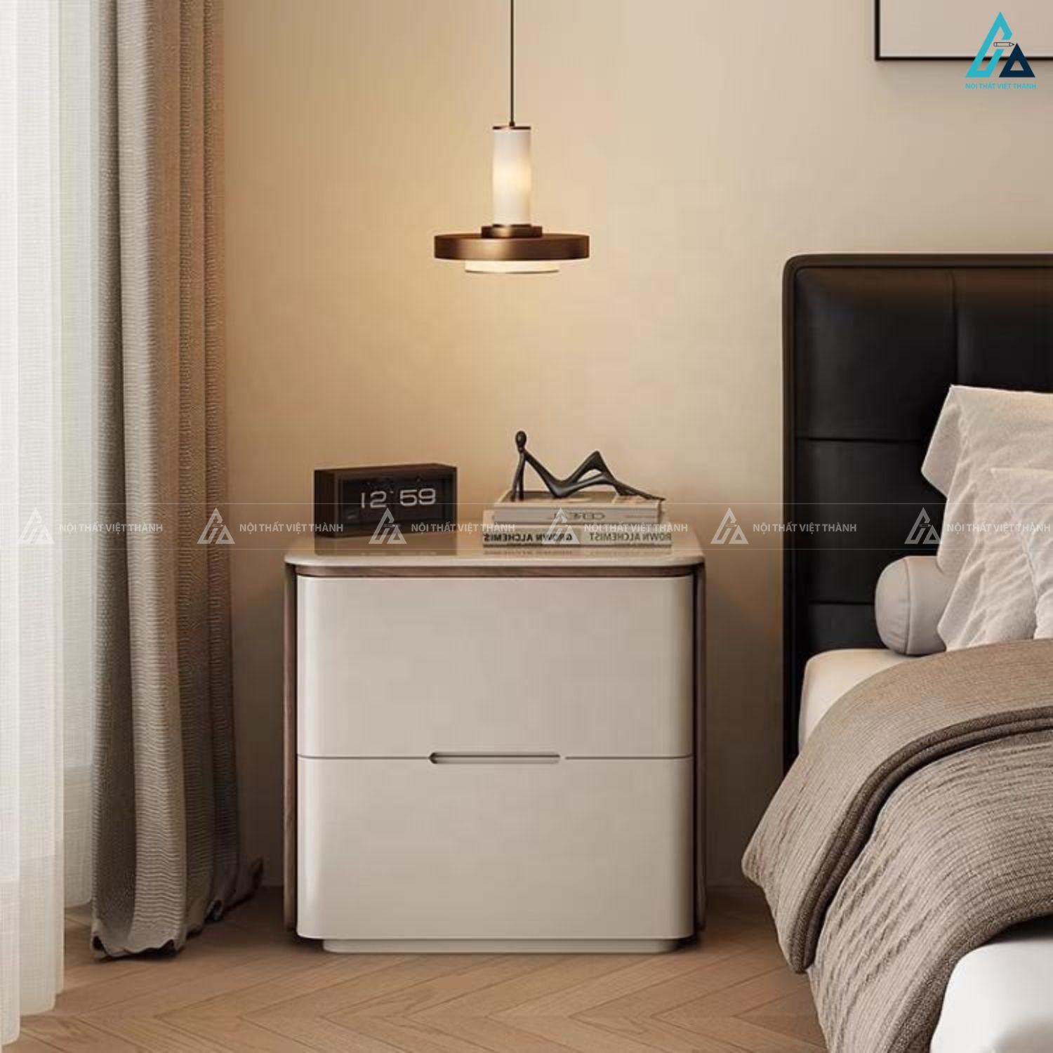 Tủ đầu giường ngăn kéo ẩn thiết kế tối giản sang trọng đẳng cấp 4