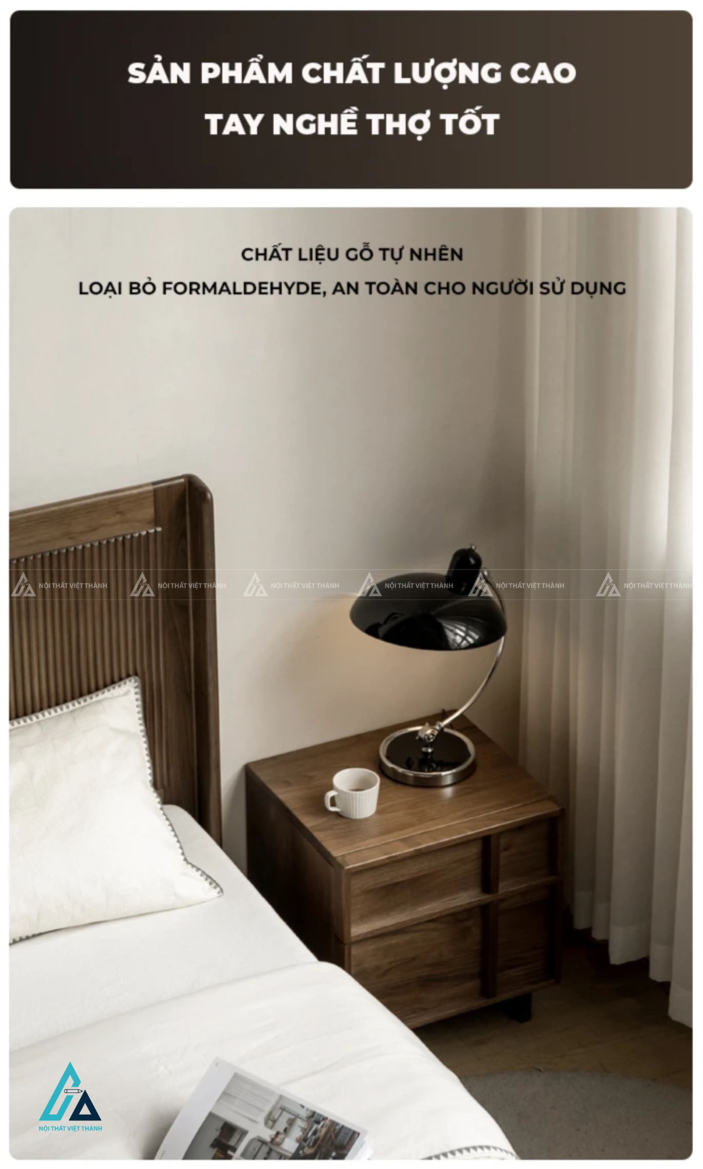 Tủ đầu giường thiết kế hình học đối xứng độc đáo hiện đại 3