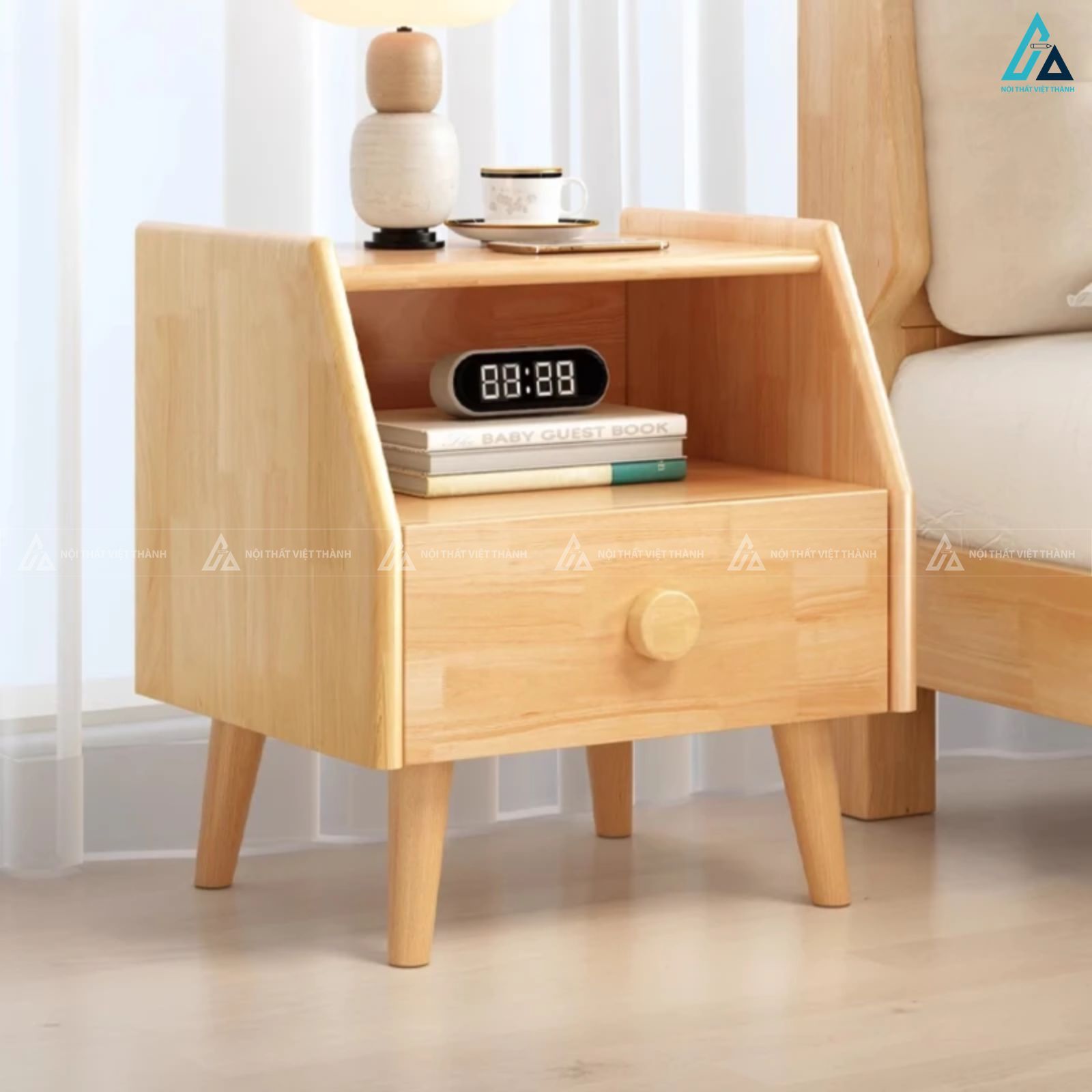 Tủ đầu giường hiện đại vát góc thiết kế tinh tế sang trọng