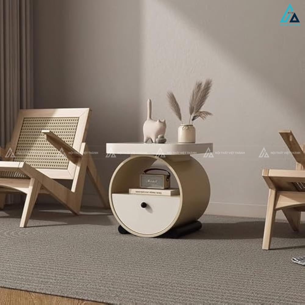 Tủ đầu giường hình tròn thiết kế hiện đại độc đáo ấn tượng 2