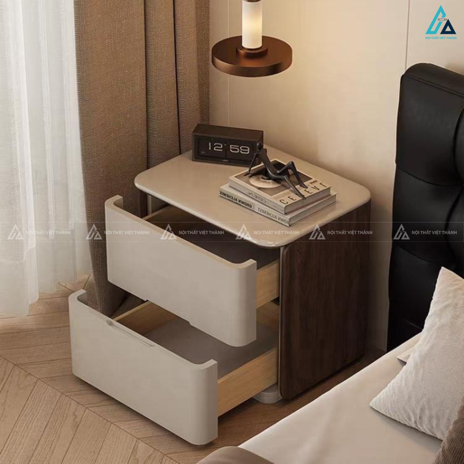 Tủ đầu giường ngăn kéo ẩn thiết kế tối giản sang trọng đẳng cấp 3