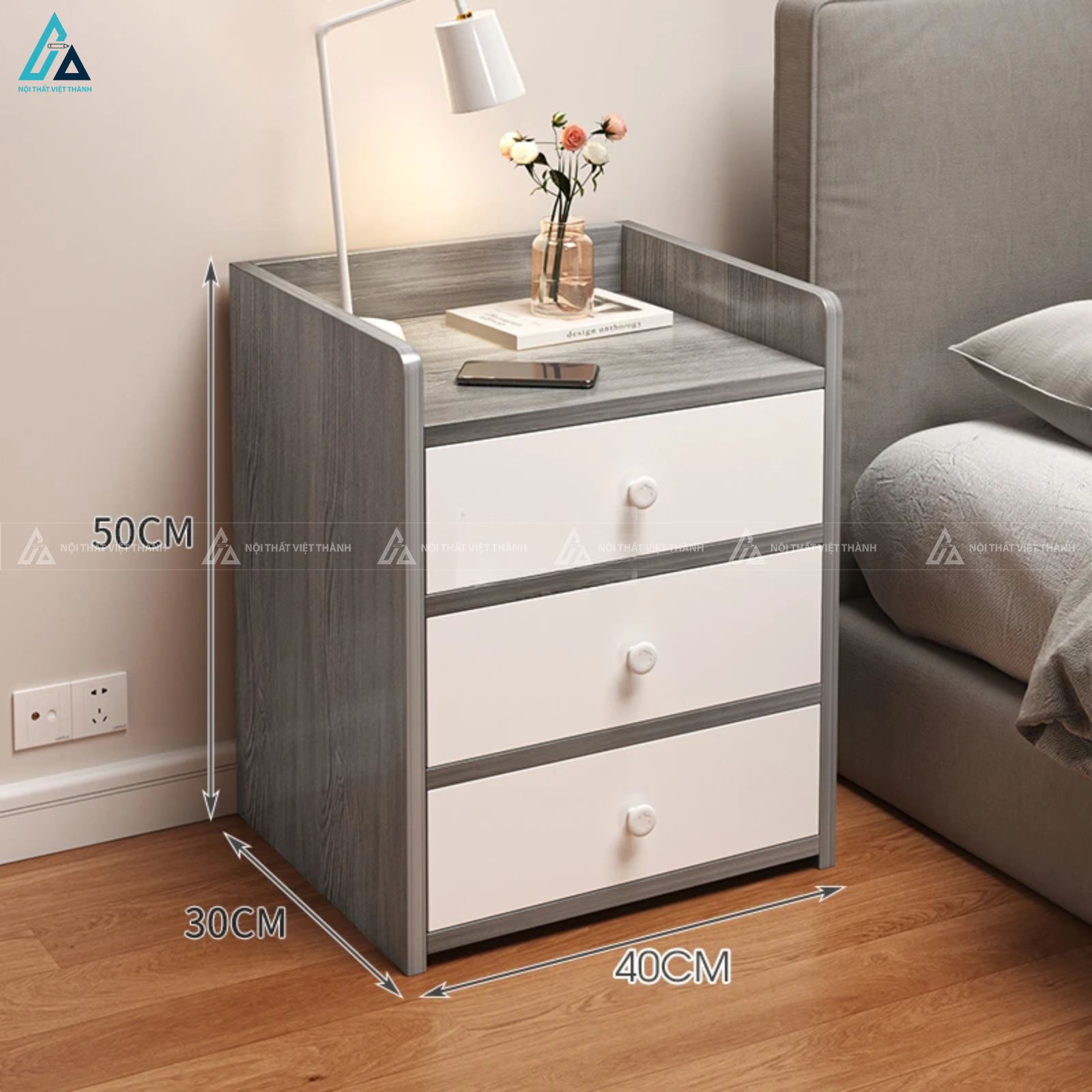 Tủ đầu giường hiện đại phối màu tinh tế thiết kế tiện nghi 4
