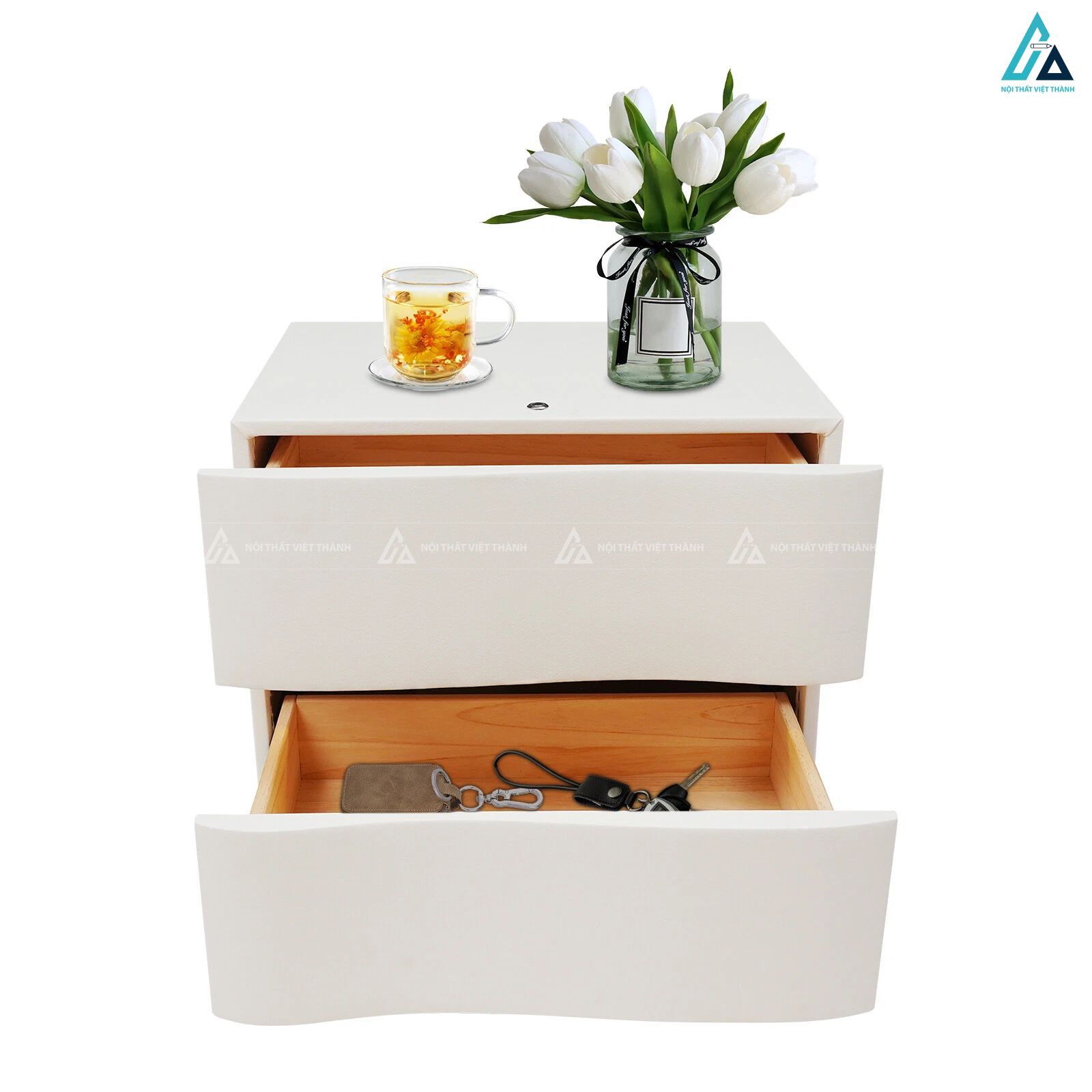 Tủ đầu giường đèn LED thông minh thiết kế kiểu dáng hiện đại 3