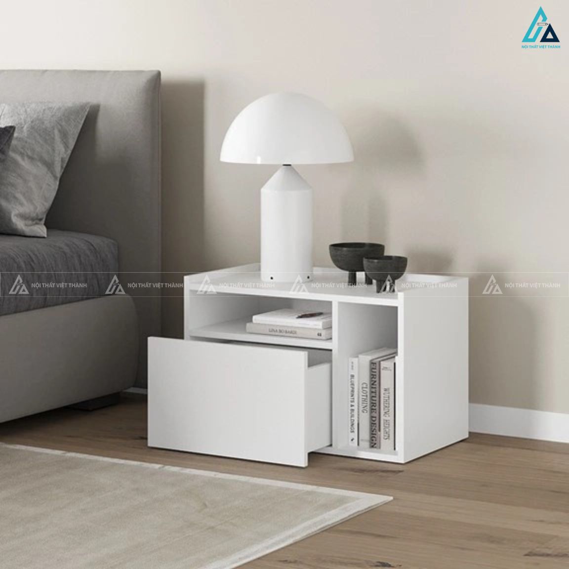 Tab đầu giường nằm ngang đa năng thiết kế nhỏ gọn thông minh