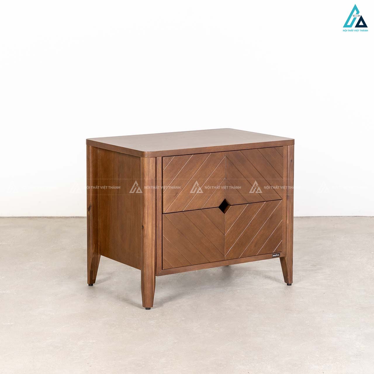 Tủ đầu giường 2 ngăn kéo thiết kế họa tiết đường chéo sang trọng 4