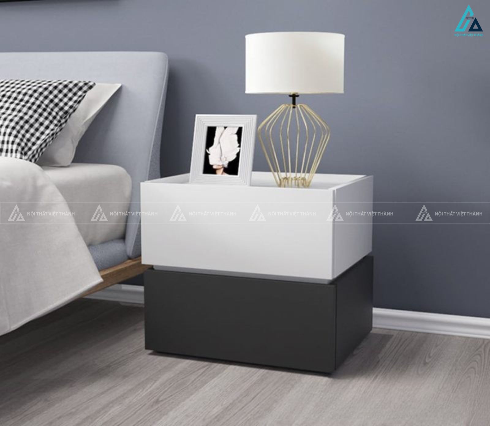 Tủ đầu giường 2 khối cách điệu thiết kế hiện đại sang trọng 4