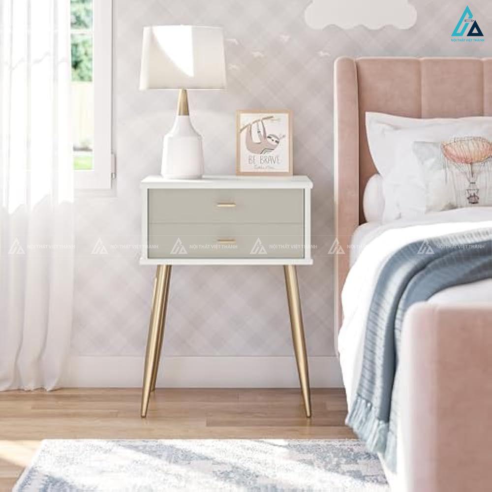 Tủ đầu giường hiện đại chân cao thiết kế tinh tế sang trọng