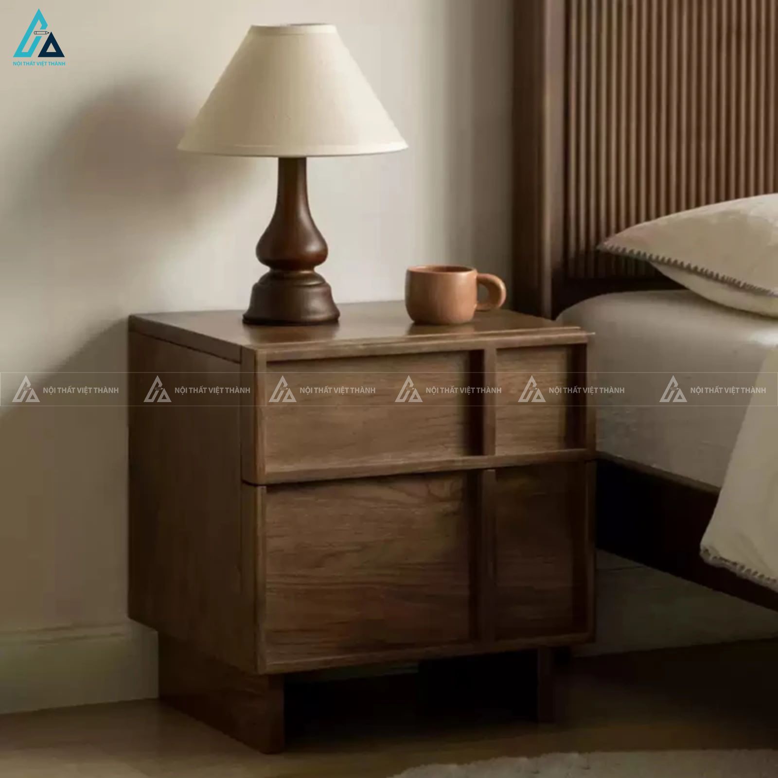 Tủ đầu giường thiết kế hình học đối xứng độc đáo hiện đại