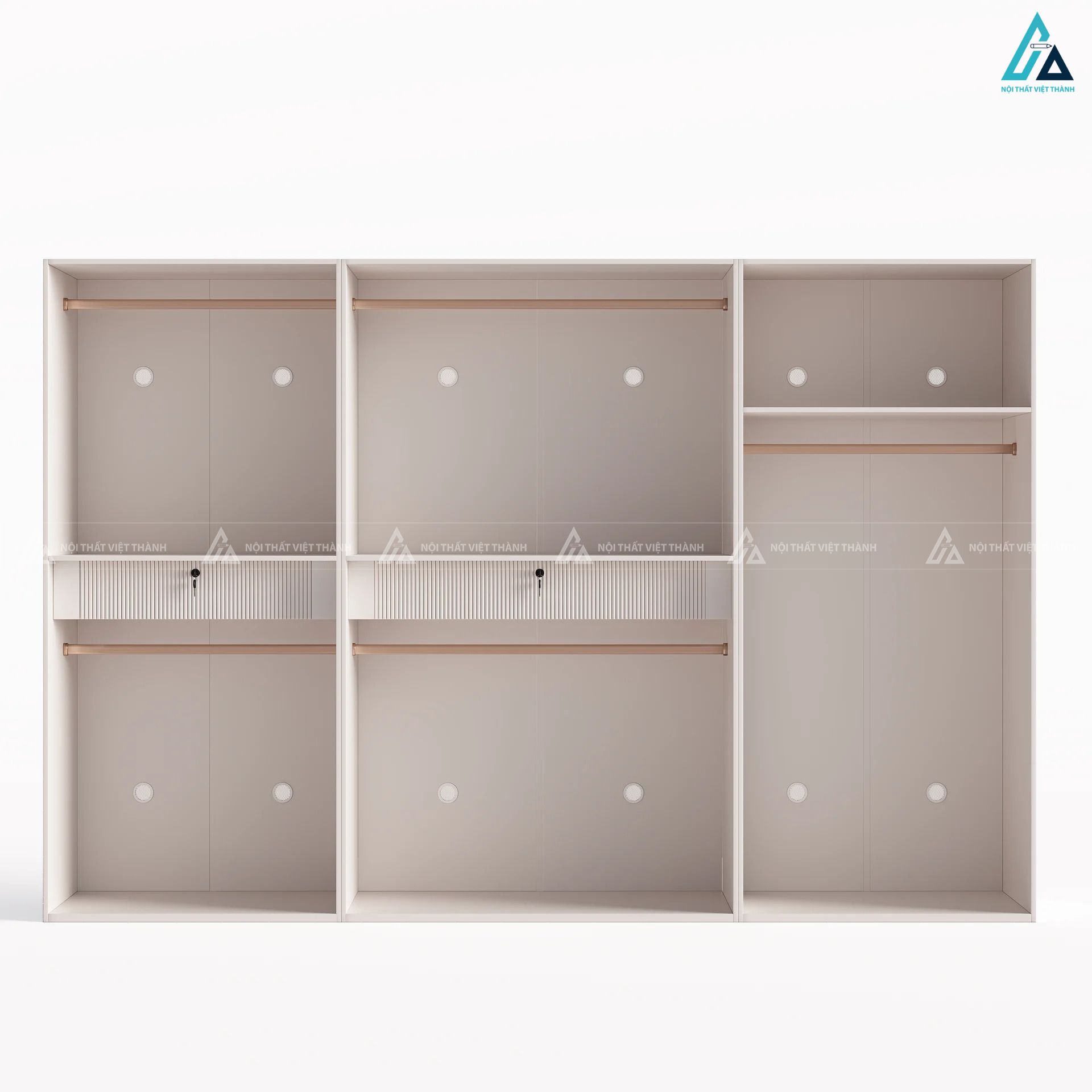 Tủ quần áo cánh kính sang trọng phối khung viền vàng đẳng cấp 7