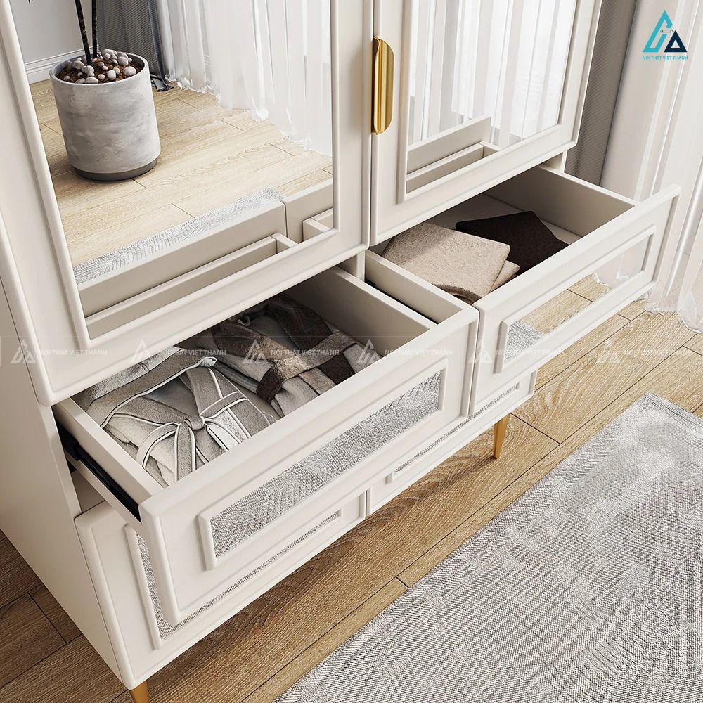 Tủ quần áo cánh kính vòm phong cách tân cổ điển sang trọng 3