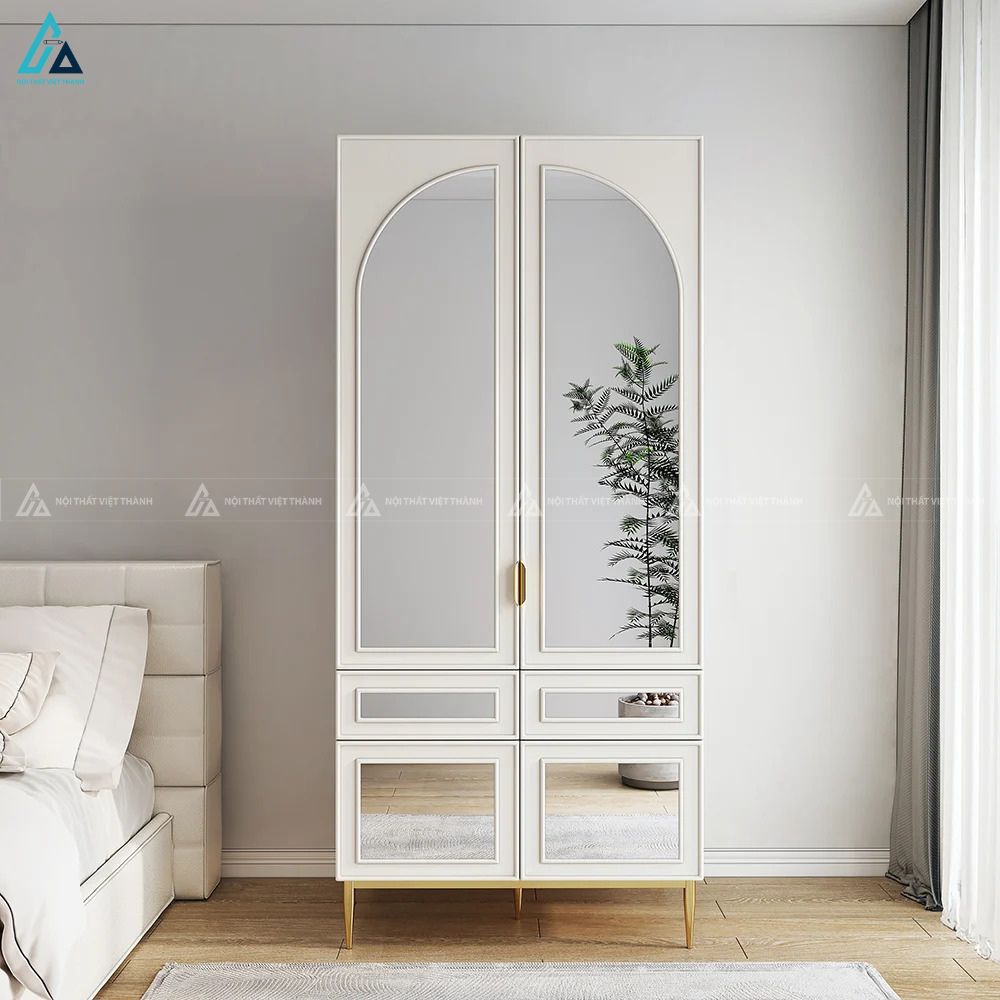 Tủ quần áo cánh kính vòm phong cách tân cổ điển sang trọng 1