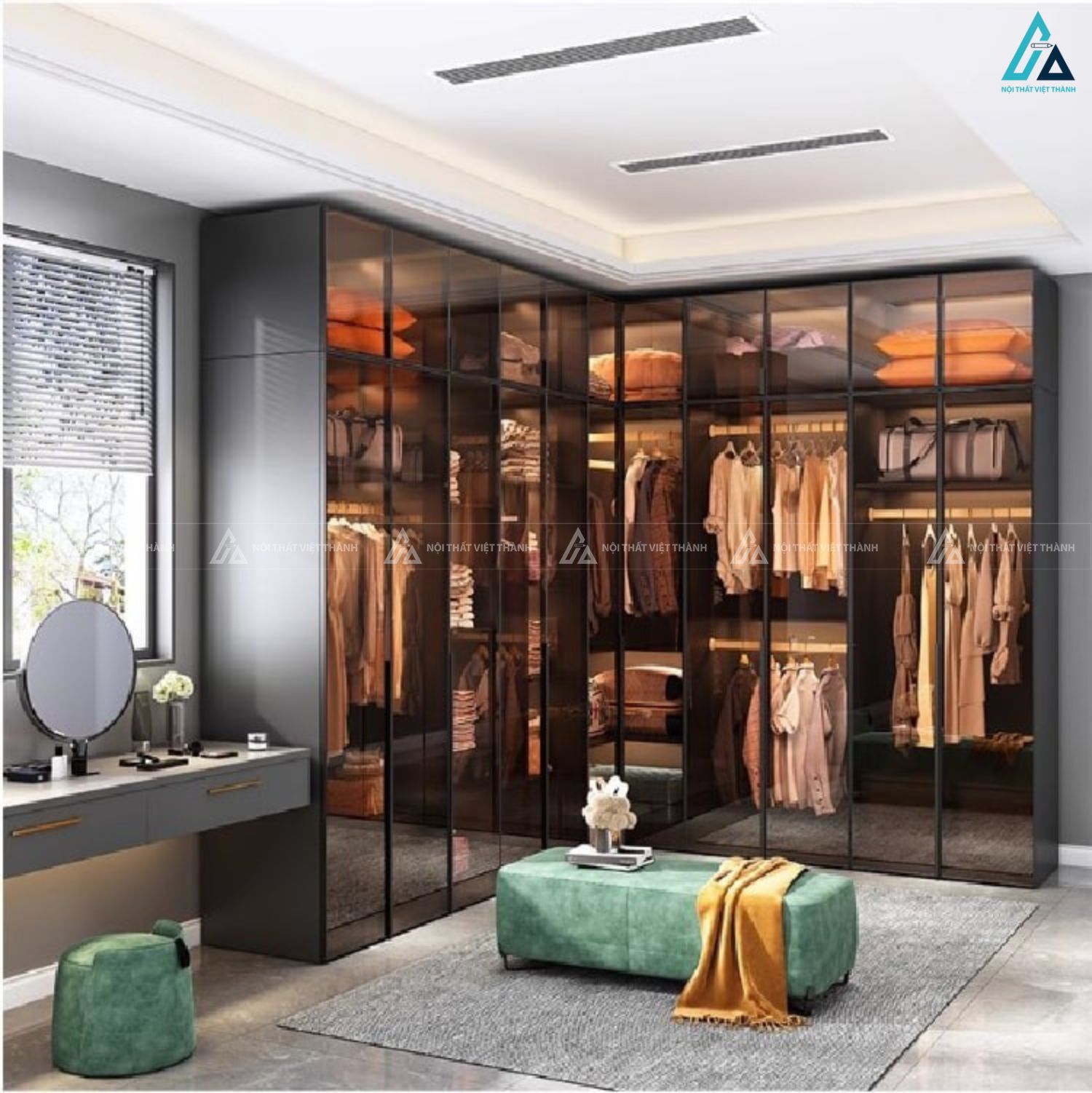 Tủ quần áo cánh kính thiết kế tinh xảo cho không gian sống sang trọng 1