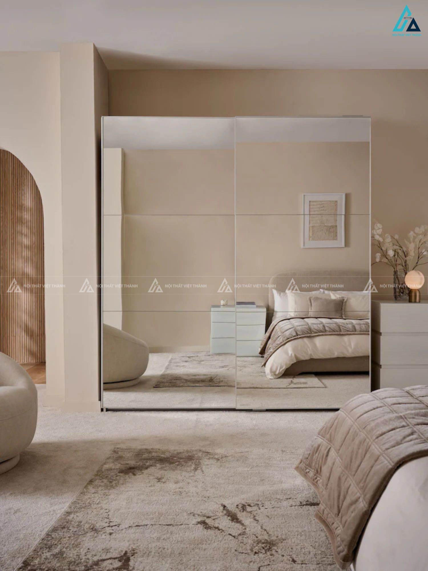 Tủ áo cánh kính thiết kế cao cấp cho phòng ngủ thanh lịch 1