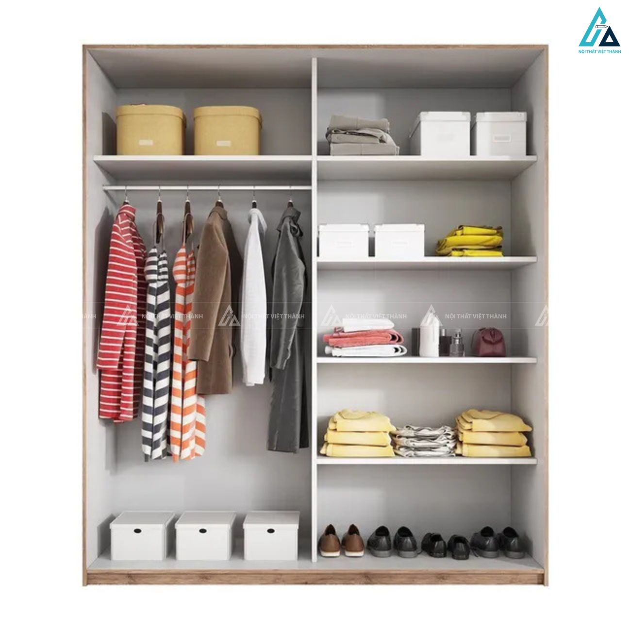 Tủ quần áo cánh kính hiện đại phối gỗ cao cấp bền đẹp tinh tế 3
