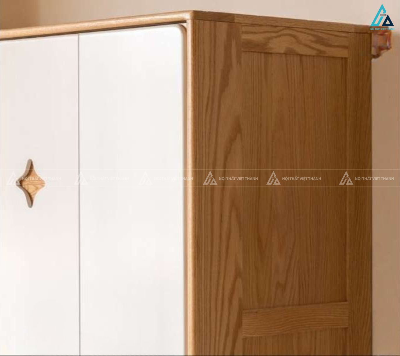 Tủ quần áo trẻ em cửa lùa phối trắng thiết kế đơn giản thông minh 3