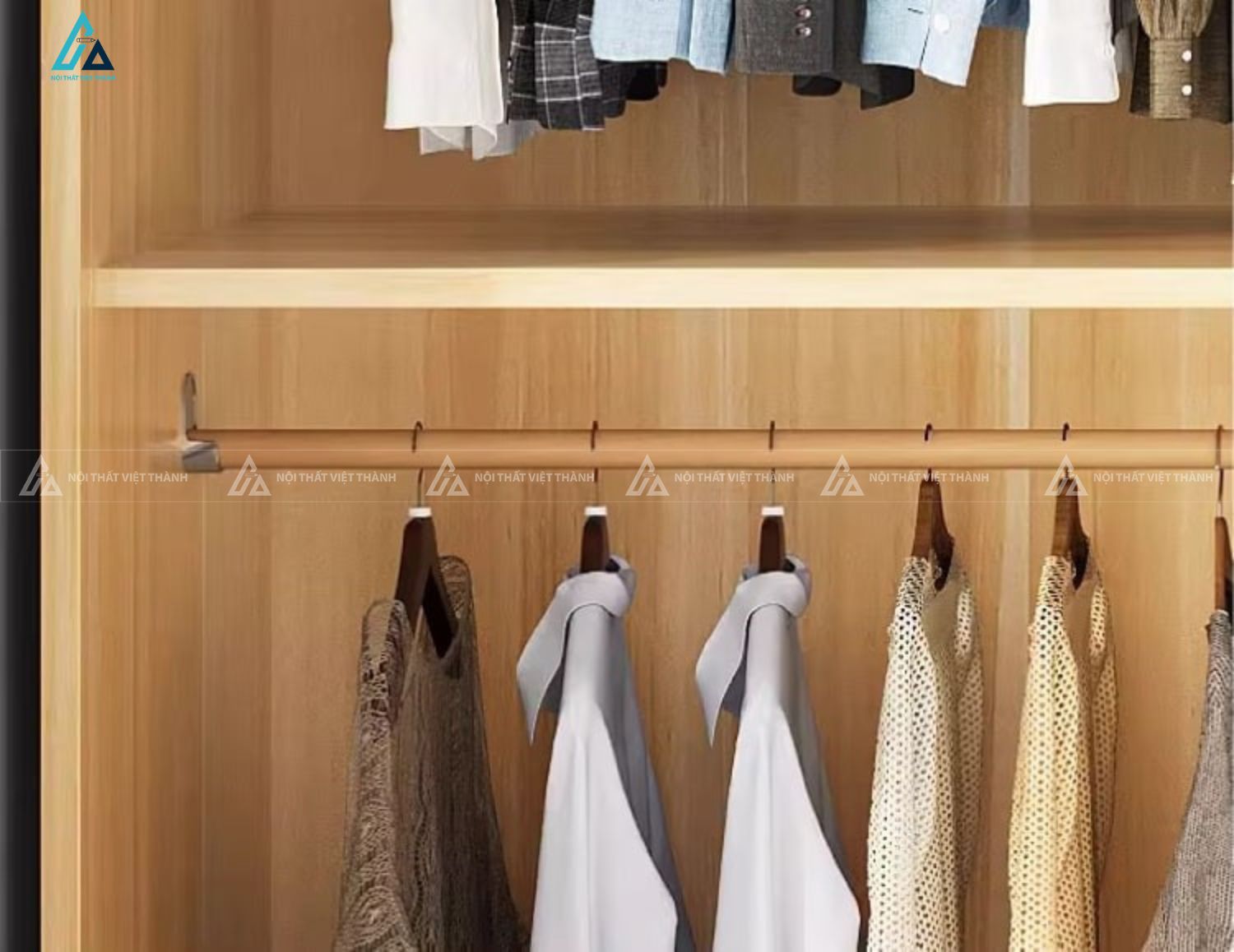 Tủ quần áo cửa lùa kịch trần phối màu trang nhã cho phòng ngủ 4